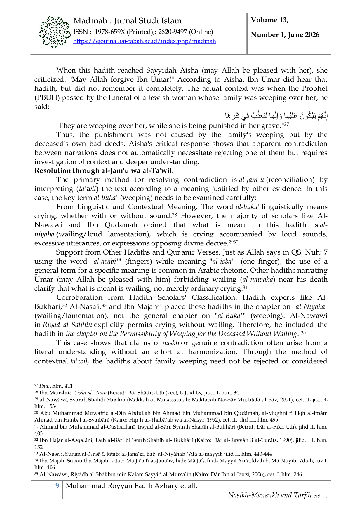 JURIS IstinbA al MaqAid al Syar ah sebagai Metode Pemahaman Hadis Larangan Safar Perempuan tanpa Mauram