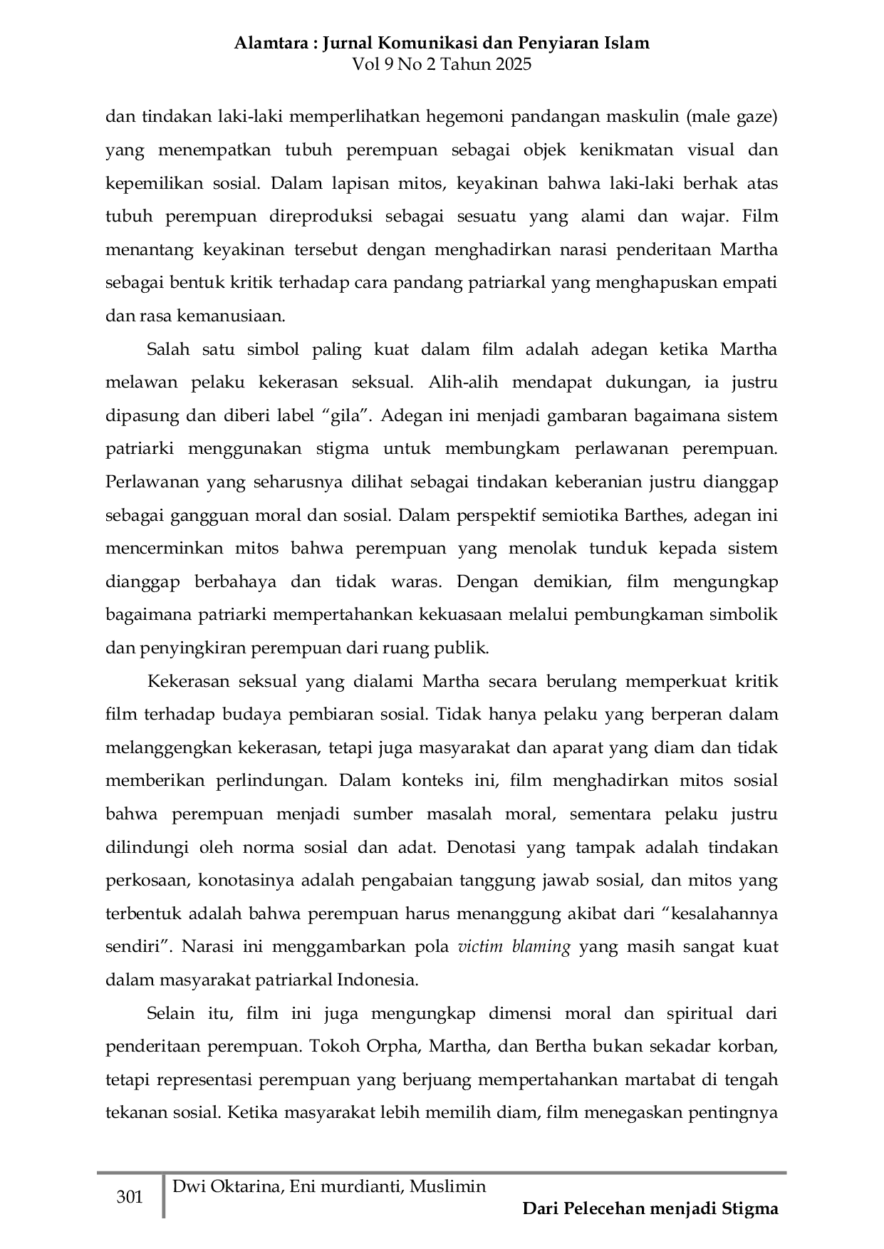 JURIS Dari Pelecehan menjadi Stigma Normalisasi Kekerasan Patriarki dalam Women from Rote Island