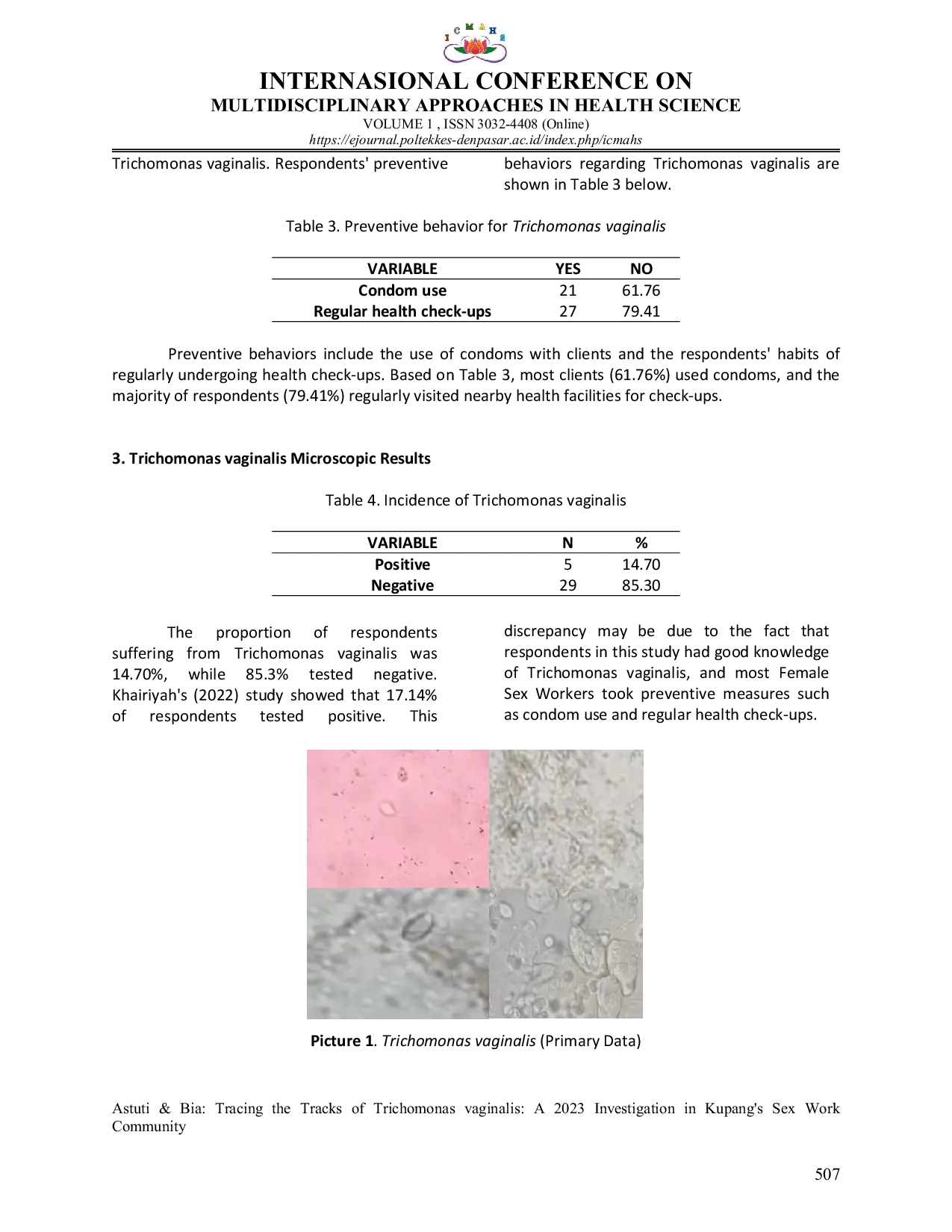 JURIS Tracing the Tracks of Trichomonas vaginalis A 2023 Investigation in Kupang s Sex Work Community