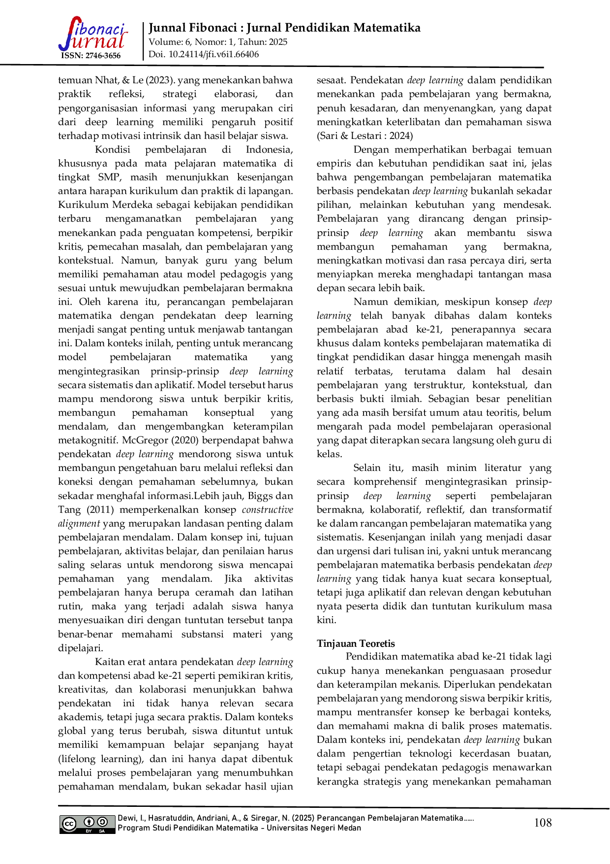 JURIS Perancangan Pembelajaran Matematika Menggunakan Pendekatan Deep Learning