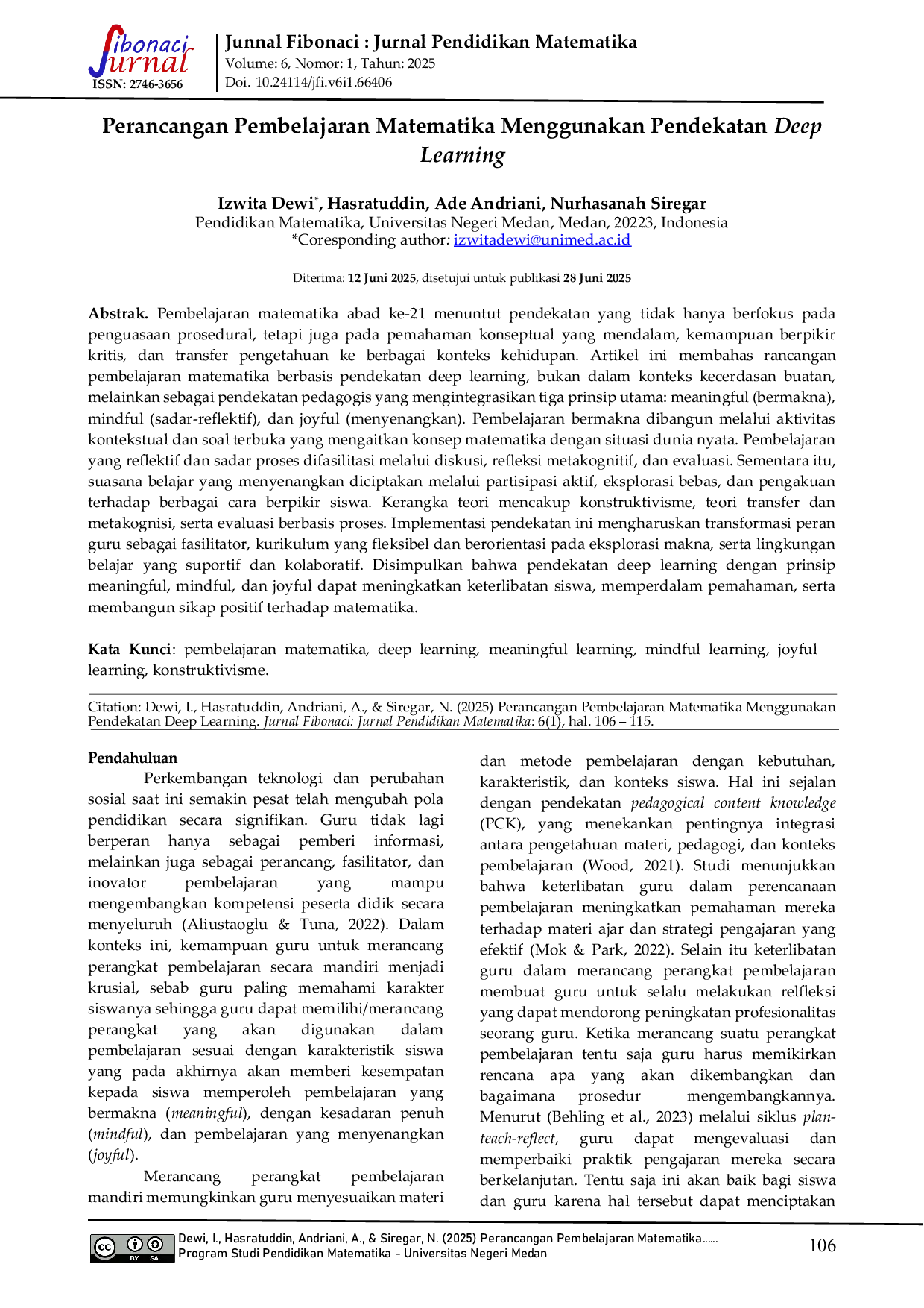 JURIS Perancangan Pembelajaran Matematika Menggunakan Pendekatan Deep Learning