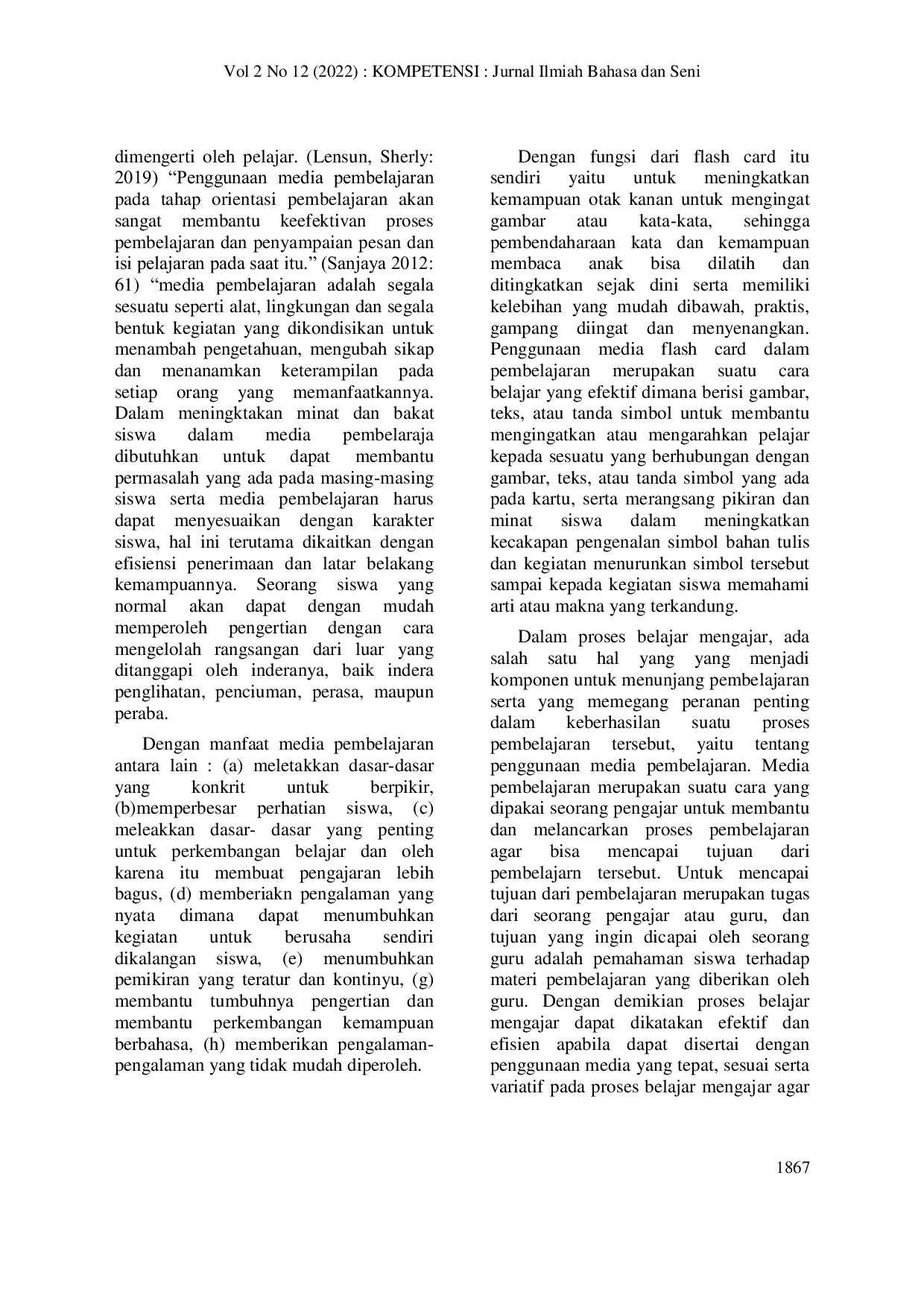 JURIS Efektivitas Penggunaan Media Flash Card Dalam Pembelajaran Kosakata Bahasa Jepang Di Sma Negeri 1 Siau Timur