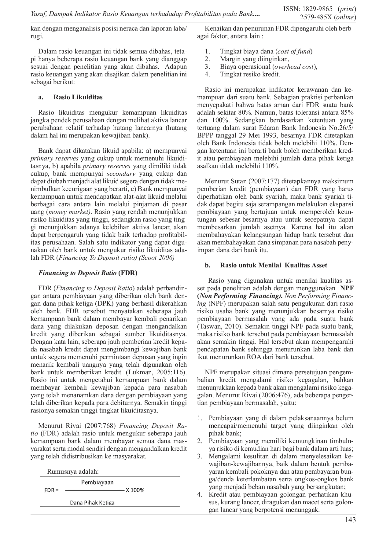 JURIS Dampak Indikator Rasio Keuangan terhadap Profitabilitas Bank Umum Syariah di Indonesia