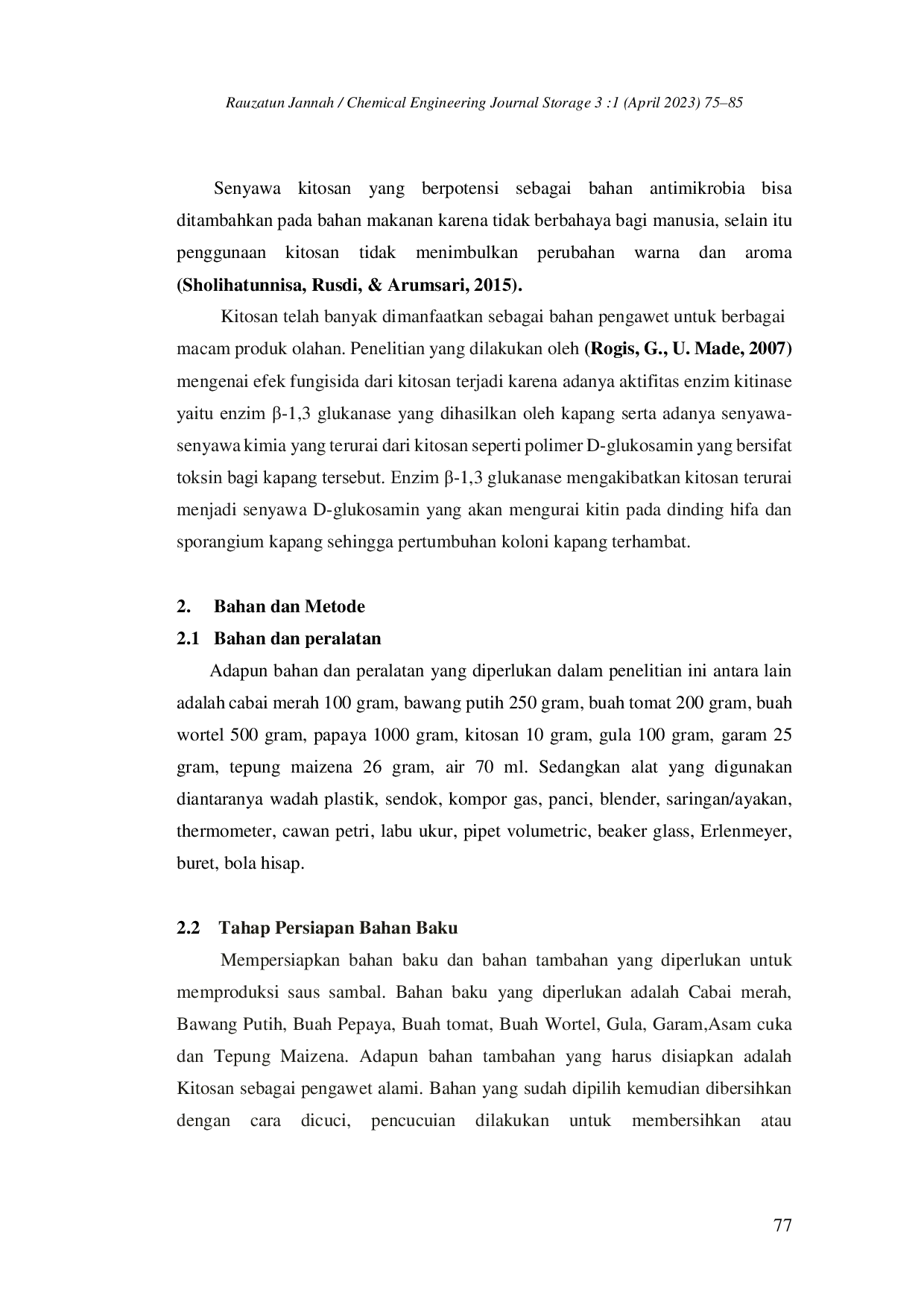 JURIS Pembuatan Saus Cabai Menggunakan Bahan Pengawet Alami Kitosan