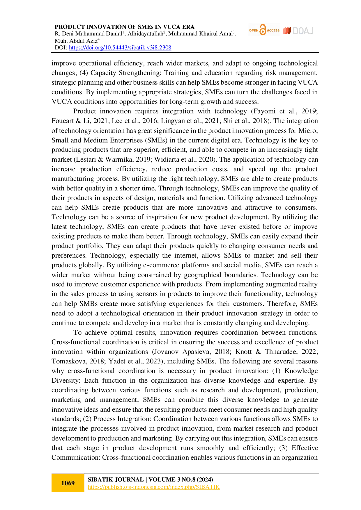 juris PRODUCT INNOVATION OF SMEs IN VUCA ERA