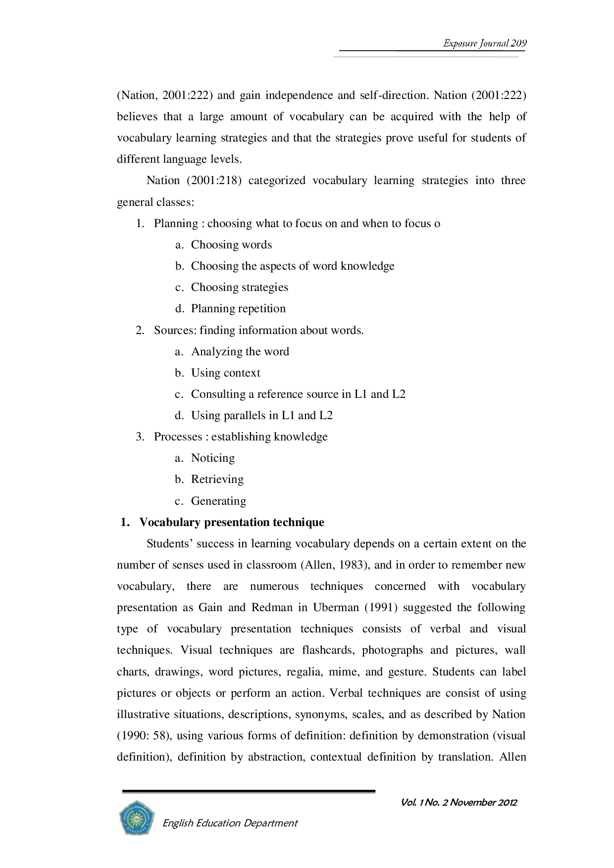 JURIS Peningkatan Kosakata Siswa Dengan Menggunakan Daftar Kelompok Label