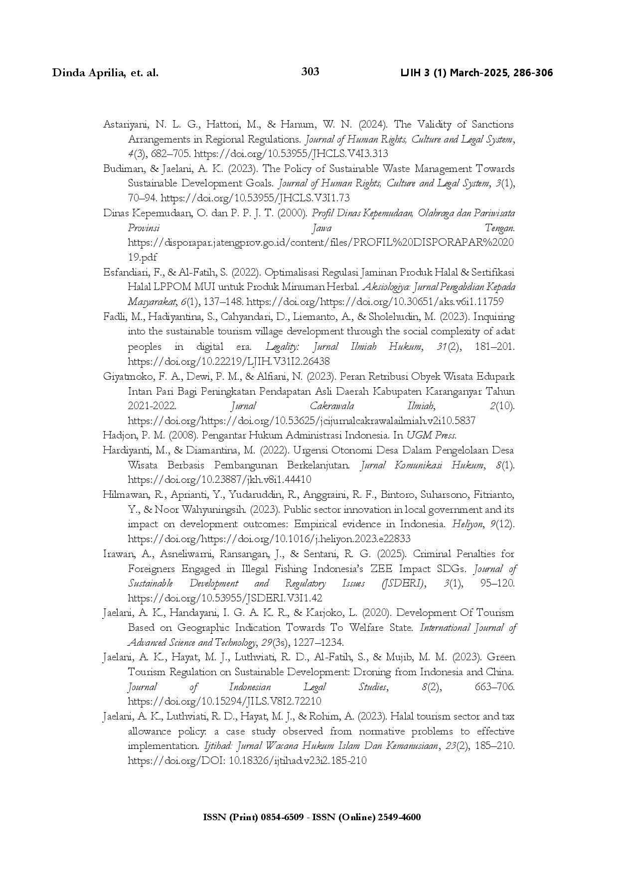 juris Regulatory model for tourism villages in forest areas based on sustainable tourism