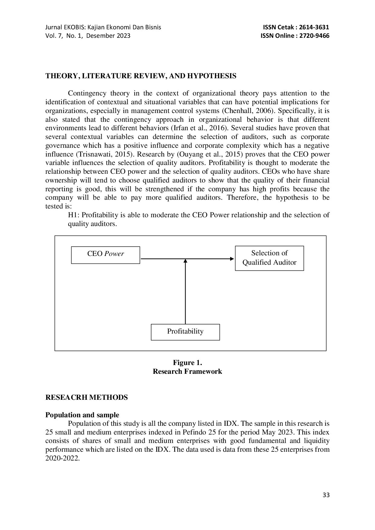 JURIS The Effect Of Ceo Power On The Selection Of Qualified Auditors With Profitability As Moderator