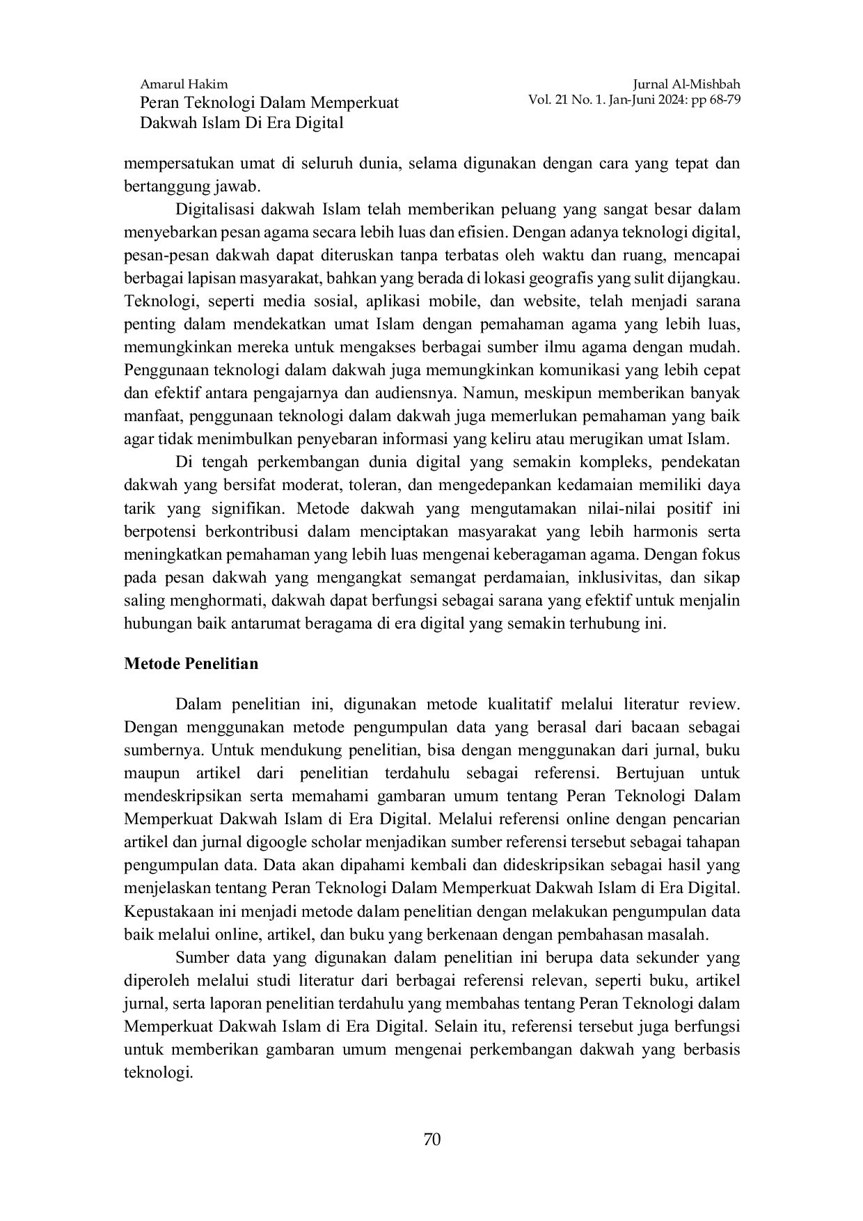 JURIS Peran Teknologi Dalam Memperkuat Dakwah Islam Di Era Digital