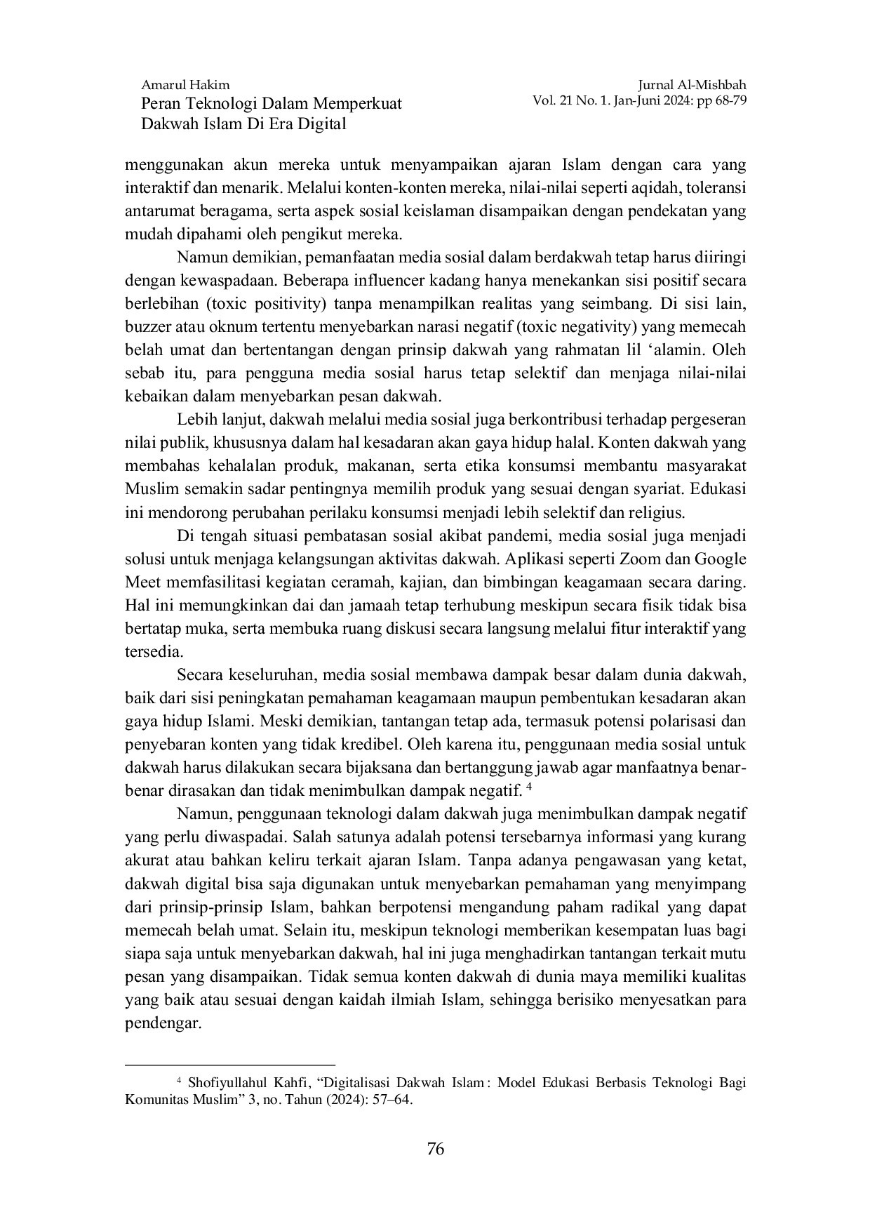 JURIS Peran Teknologi Dalam Memperkuat Dakwah Islam Di Era Digital