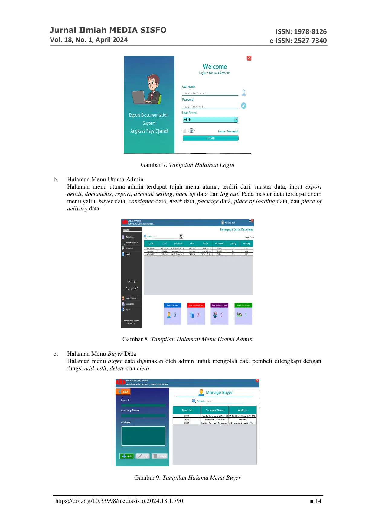 JURIS Perancangan Sistem Informasi Dokumen Ekspor Berbasis Desktop Netbeans Pada PT Angkasa Raya Djambi
