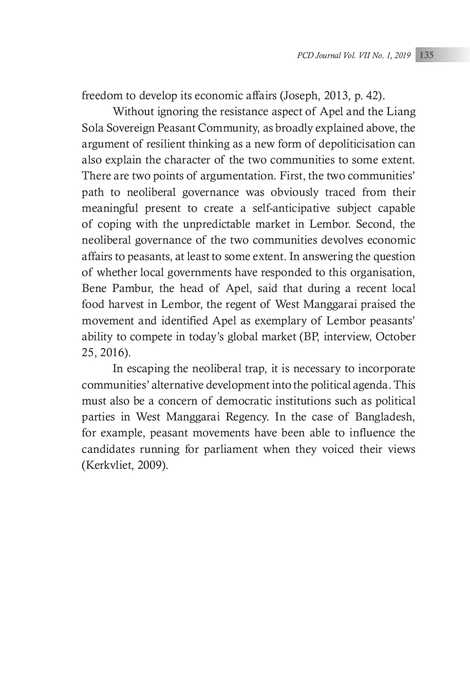 JURIS Development Depoliticisation and Manggaraian Peasants Resistance in Western Flores