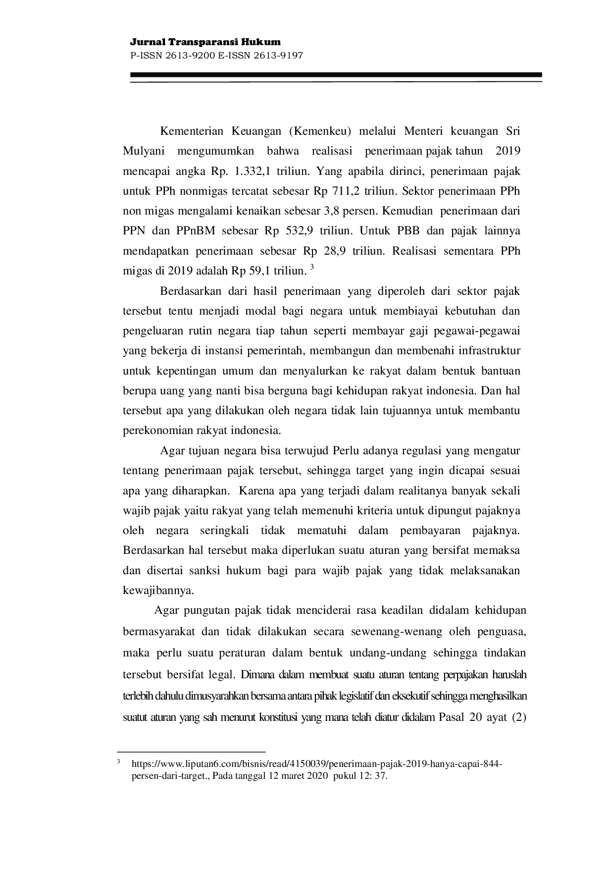 JURIS Peranan Hukum Pajak dalam Upaya Mewujudkan Tujuan Negara