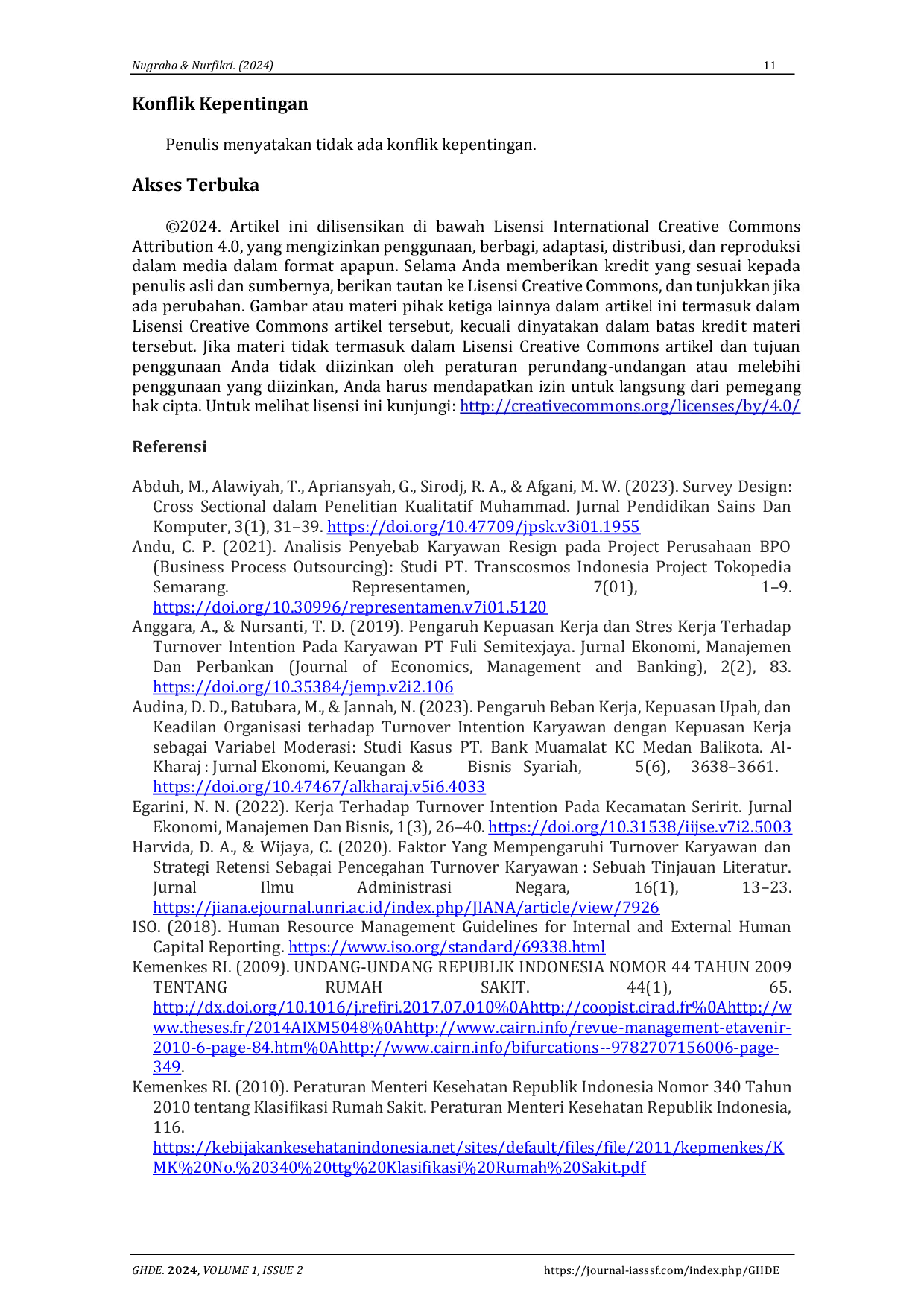 JURIS Fakfor faktor yang memengaruhi turnover karyawan Rumah Sakit Medistra