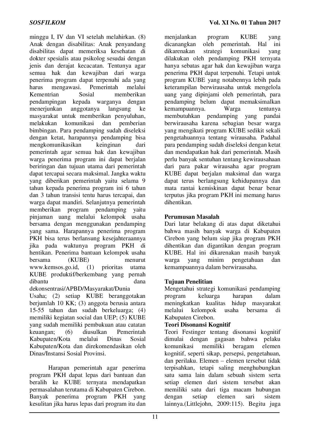 JURIS Strategi Komunikasi Pendamping Program Keluarga Harapan Dalam Meningkatkan Kualitas Hidup Masyarakat Melalui Kelompok Usaha Bersama Di Kabupaten Cirebon