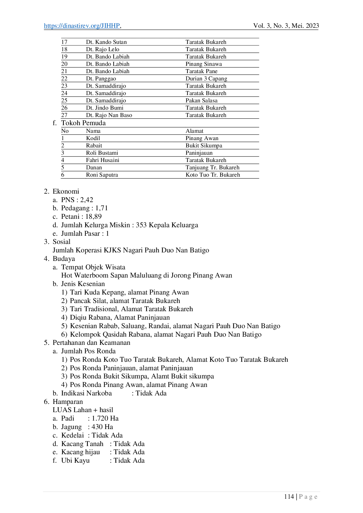 juris Peran Kepemimpinan Wali Nagari Terhadap Kesejahteraan Masyarakat di Kenagarian Pauh Duo Nan Batigo