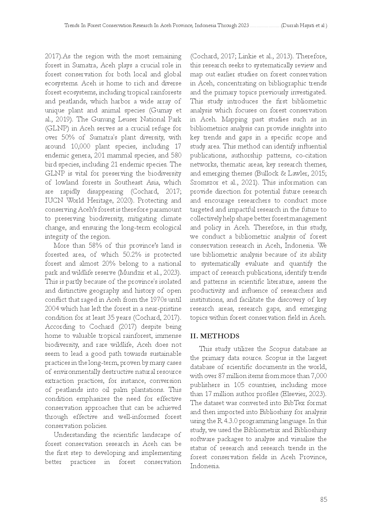 juris Trends in Forest Conservation Research in Aceh Province Indonesia Through 2023 A Bibliometric Analysis