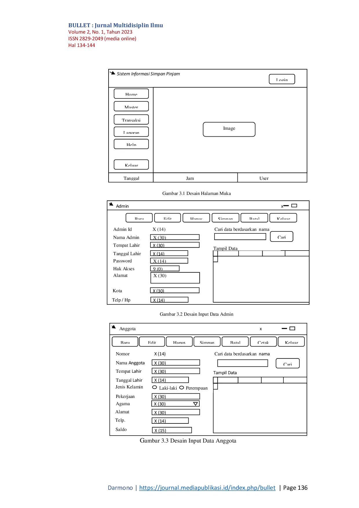 JURIS Sistem Informasi Simpan Pinjam Dana Gapoktan Pada Desa Pematang Panjang Berbasis Desktop
