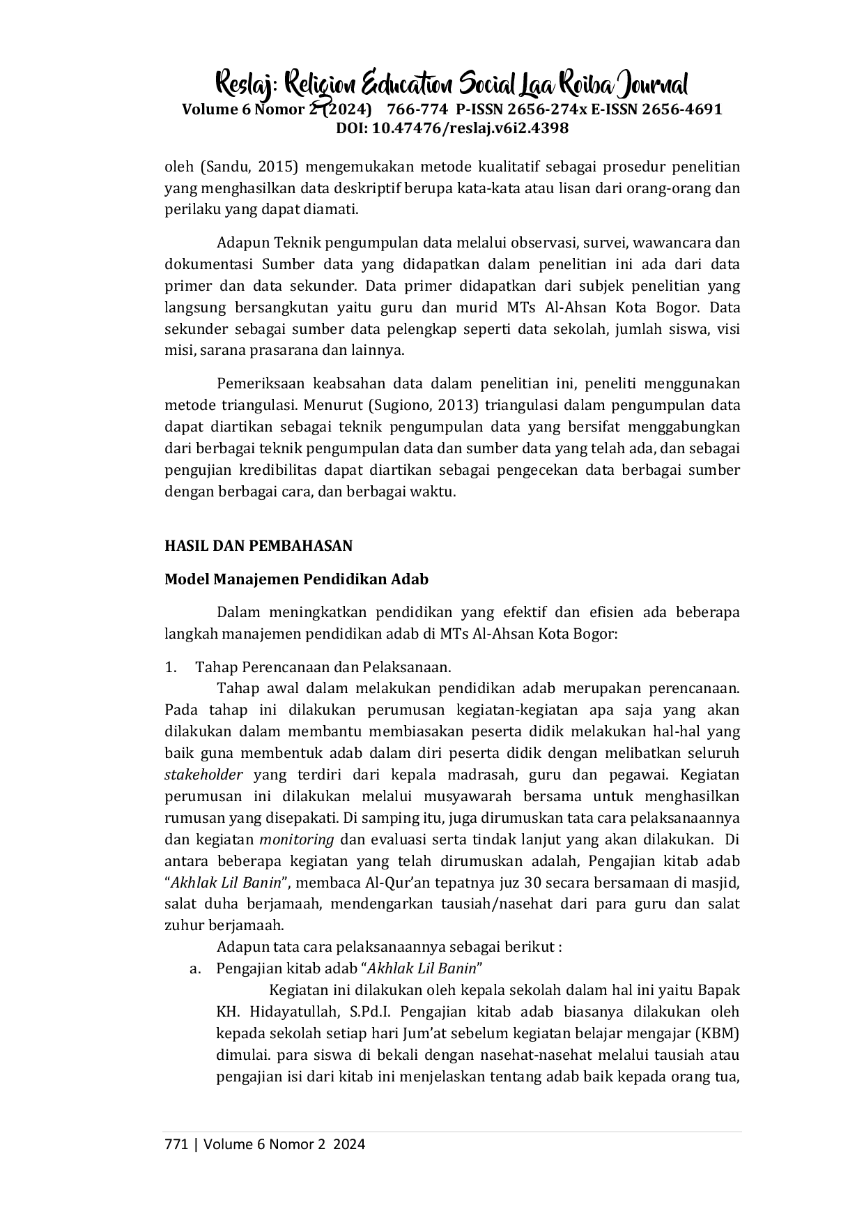 juris Model Manajemen Pendidikan Berbasis Adab