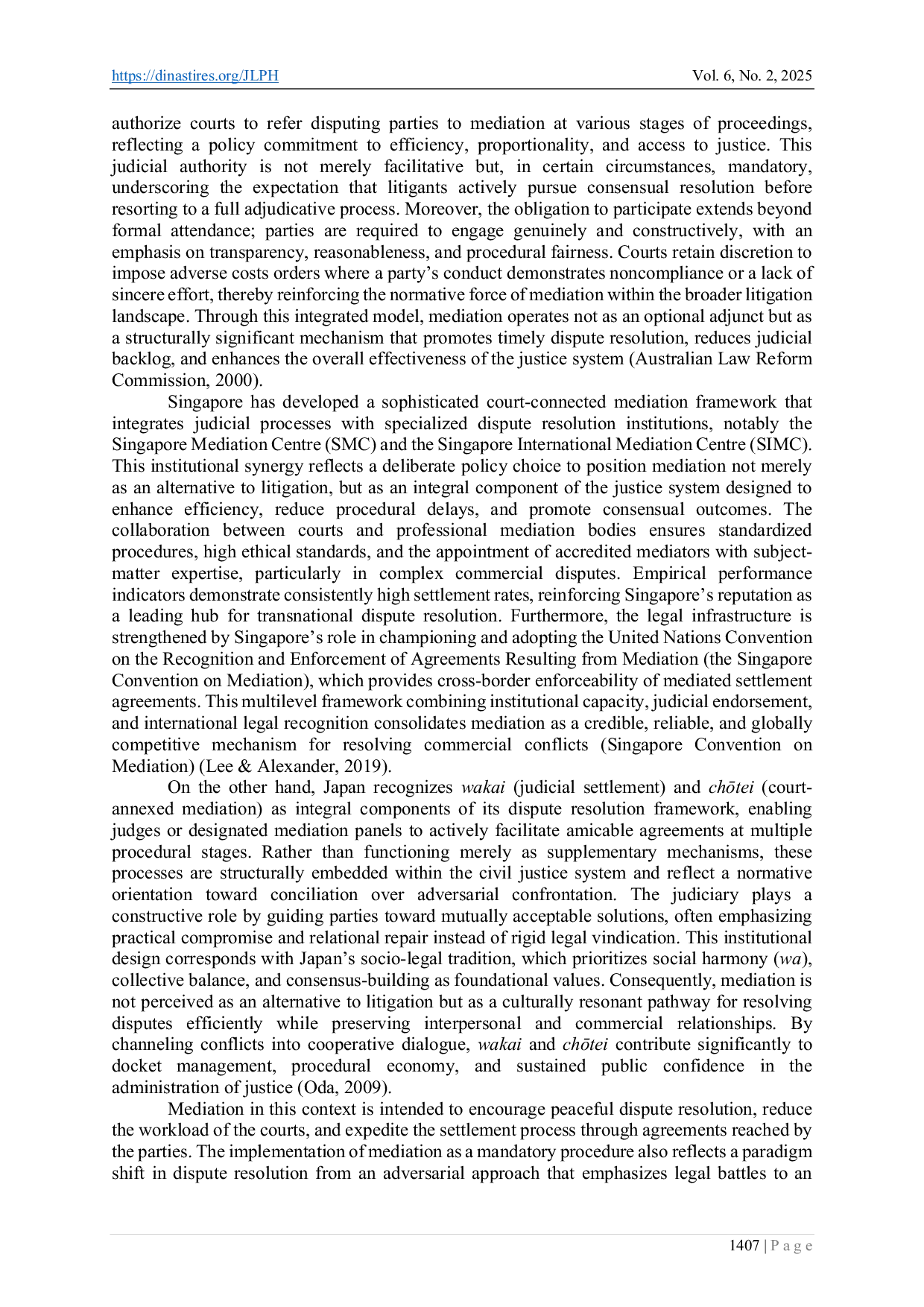 JURIS Alternative Dispute Resolution Through Mediation to Reduce Case Delays in Indonesian Courts