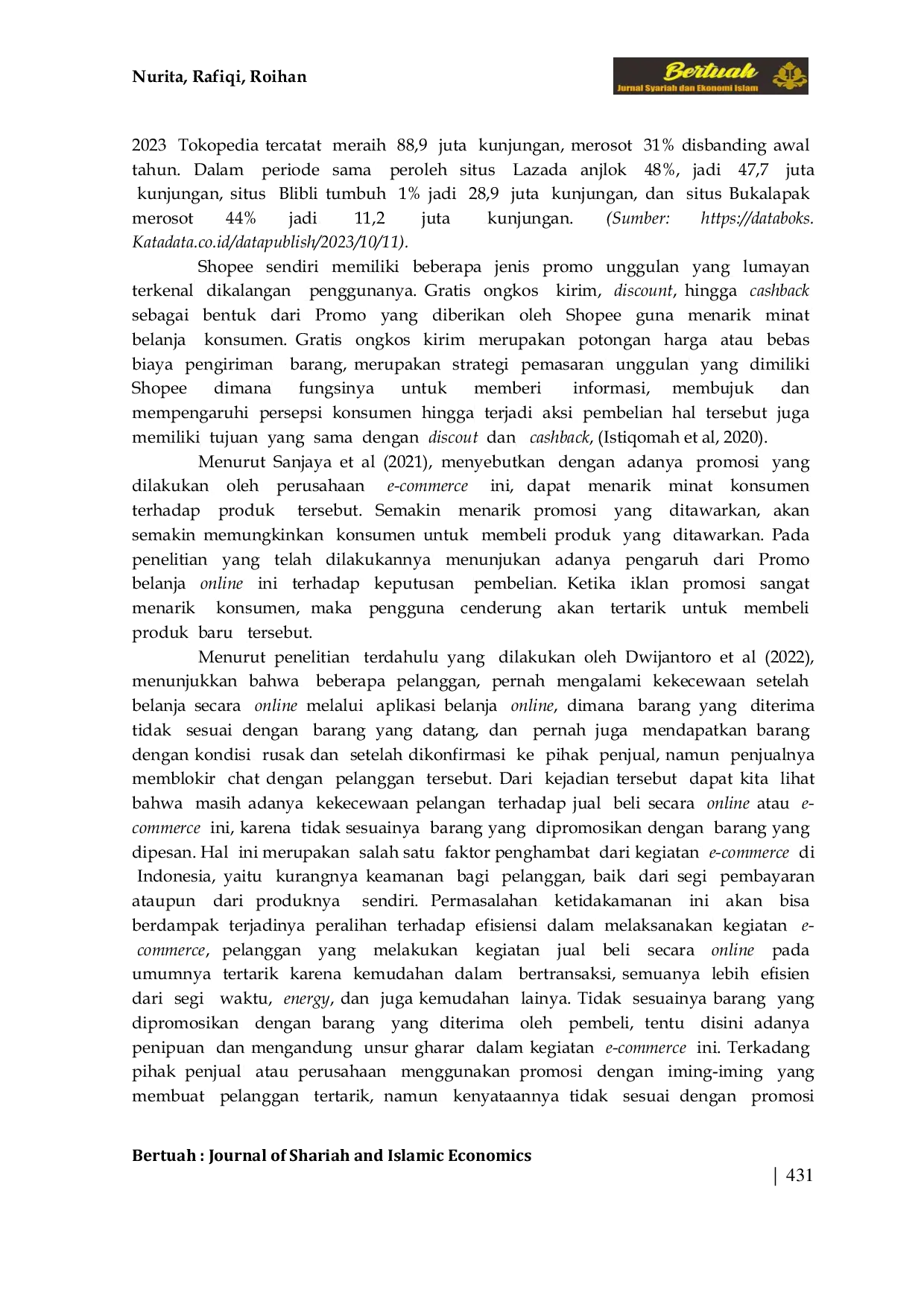 JURIS Pengaruh Ketersediaan E Money Promosi dan Kepercayaan Terhadap Keputusan Pembelian Produk di Shopee pada Masyarakat Kota Jambi Menurut Perspektif Ekonomi Islam