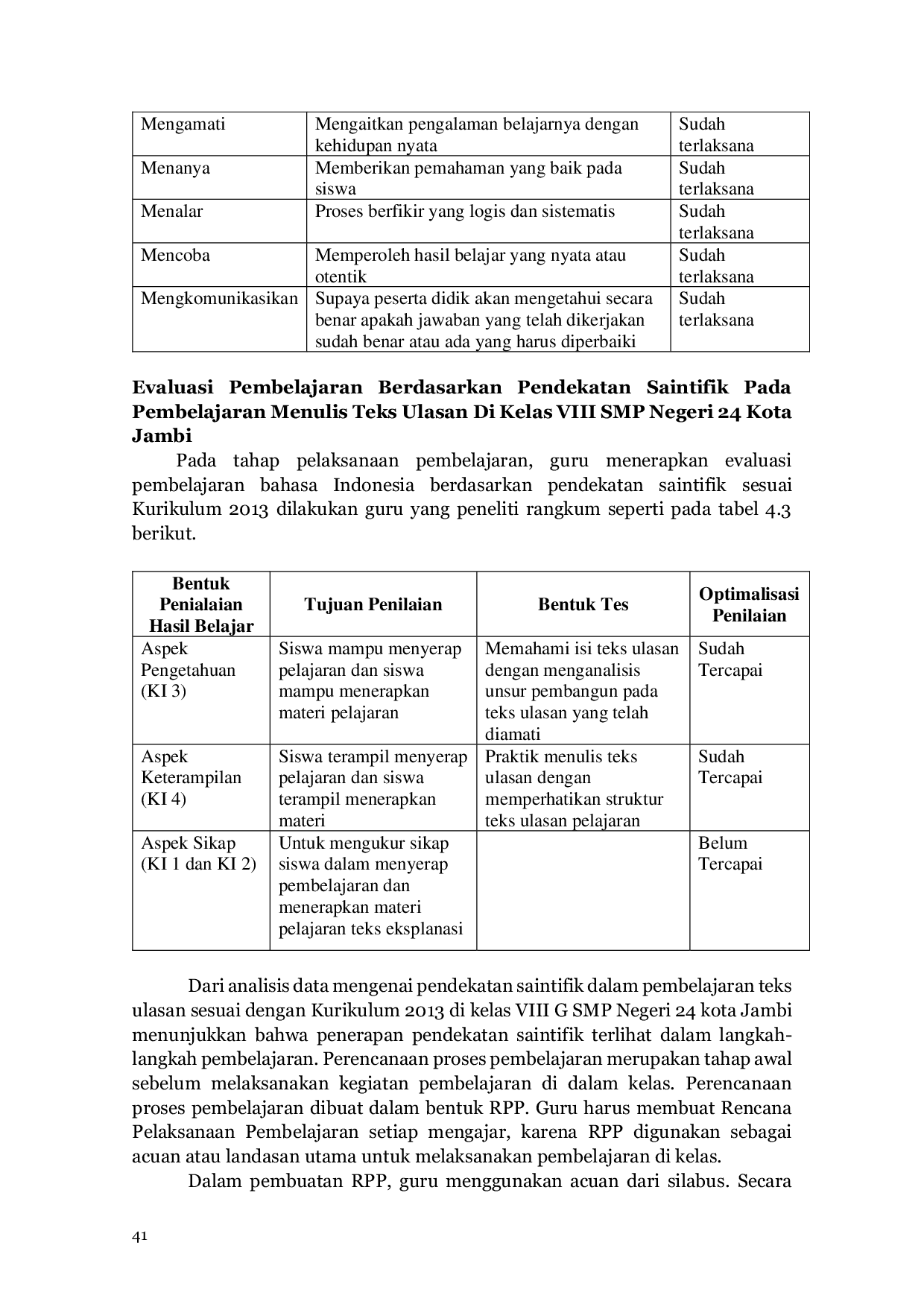 JURIS Implementasi Pendekatan Saintifik Pada Pembelajaran Menulis Teks Ulasan Kelas Viii Smpn 24 Kota Jambi