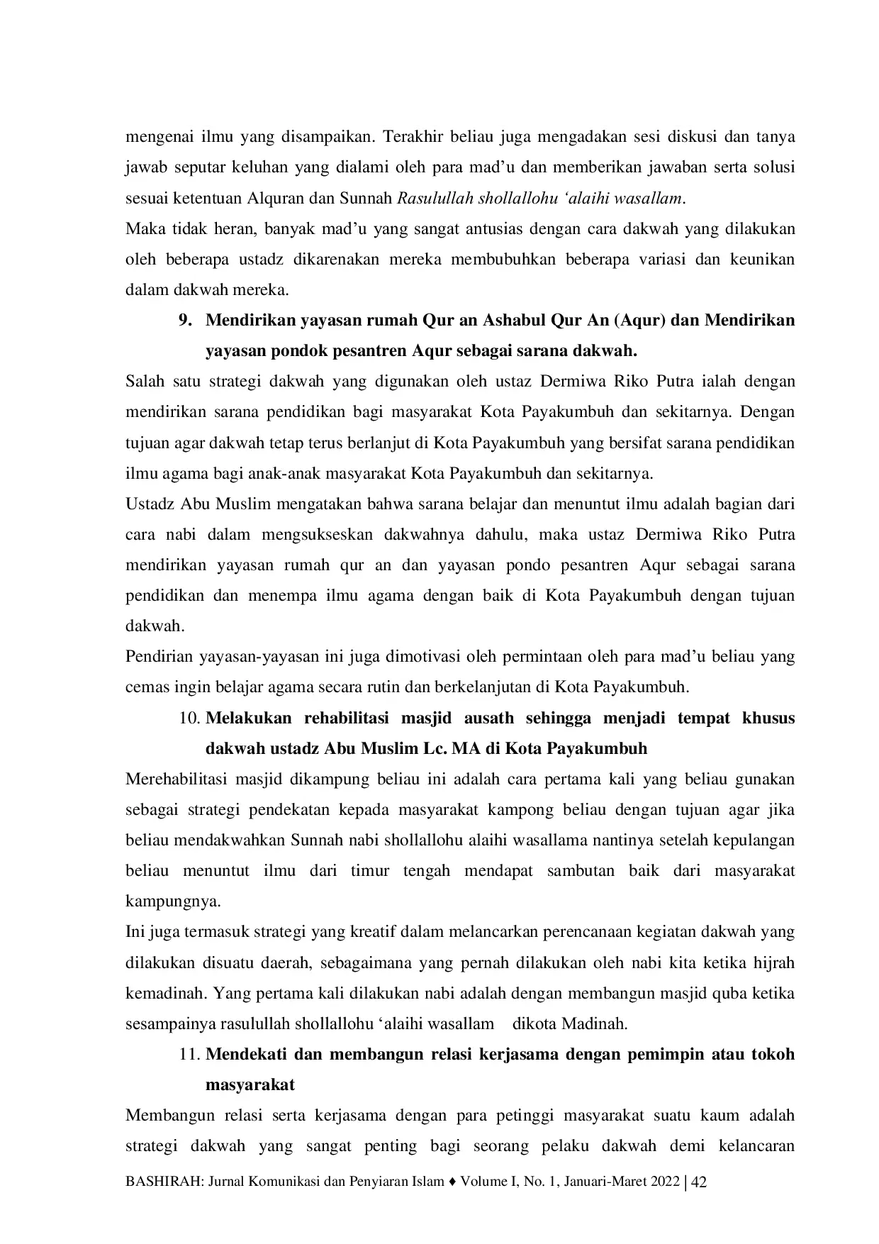 JURIS Strategi Dakwah Ustaz Dermiwa Riko Putra Lc MA di Kota Payakumbuh Provinsi Sumatera Barat