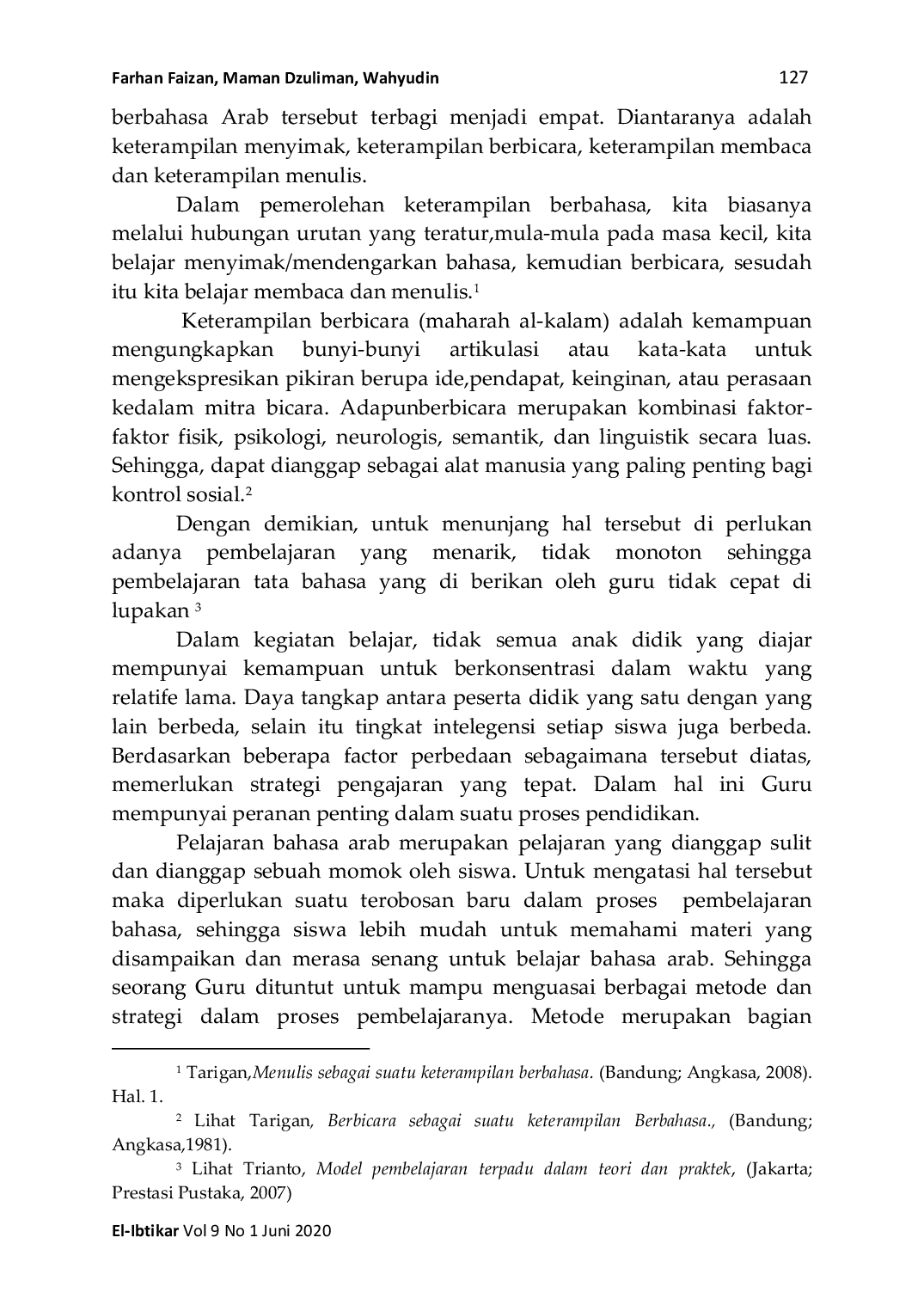 JURIS Penggunaan Metode Sosiodrama dan Pengaruhnya Terhadap Peningkatan Siswa dalam Kemahiran Berbicara