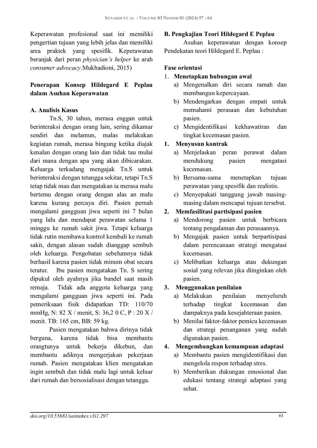 JURIS Teori Keperawatan Hildegard E Peplau dan Aplikasinya pada Kasus Gangguan Jiwa