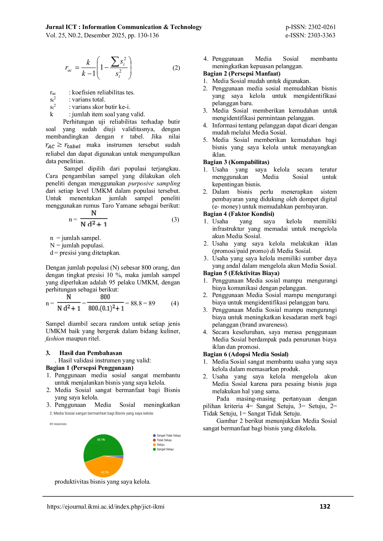 JURIS Analisis Pemanfaatan Teknologi Informasi Digital Bisnis Dalam Usaha Mikro Kecil dan Menengah UMKM di Wilayah Kerja BPSDMP Kominfo Bandung