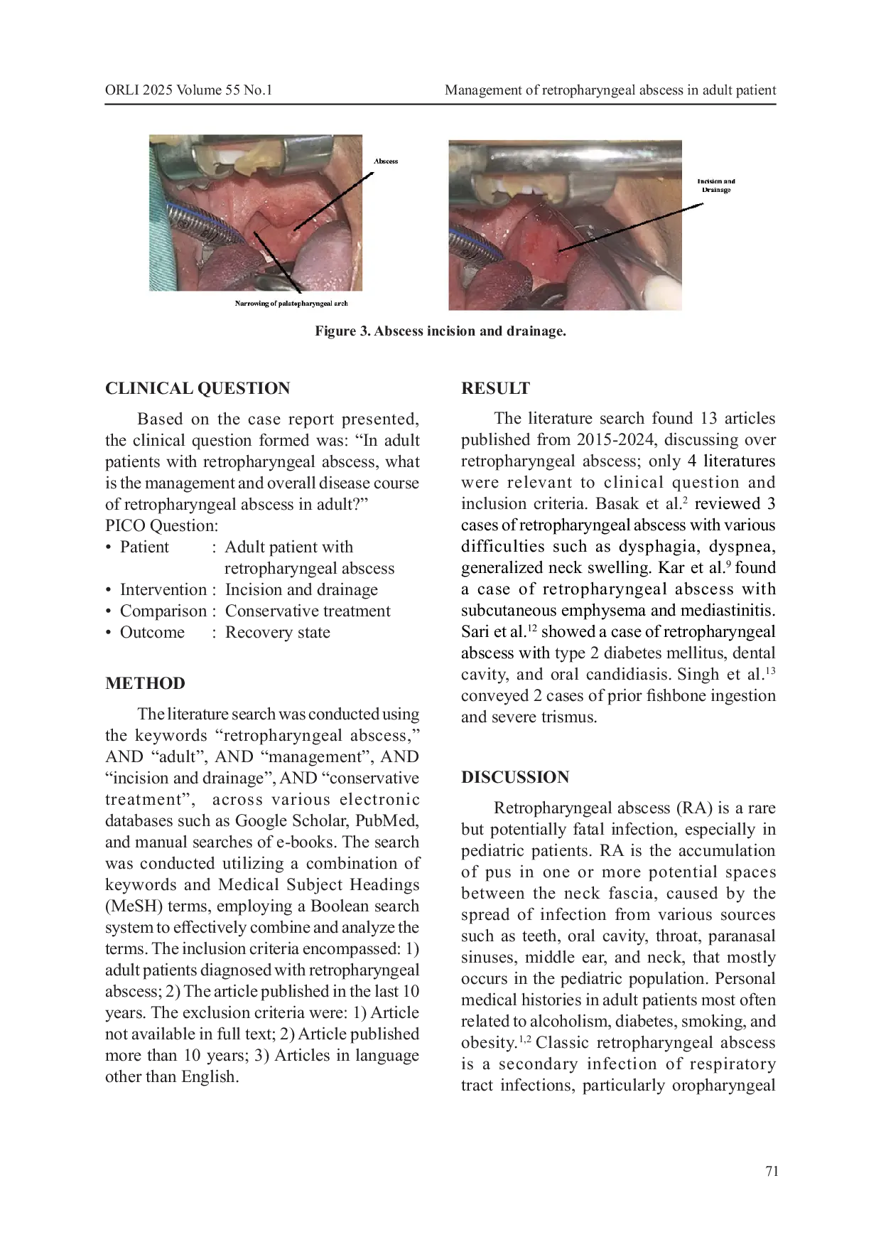 JURIS Management Of Retropharyngeal Abscess In Adult Patient
