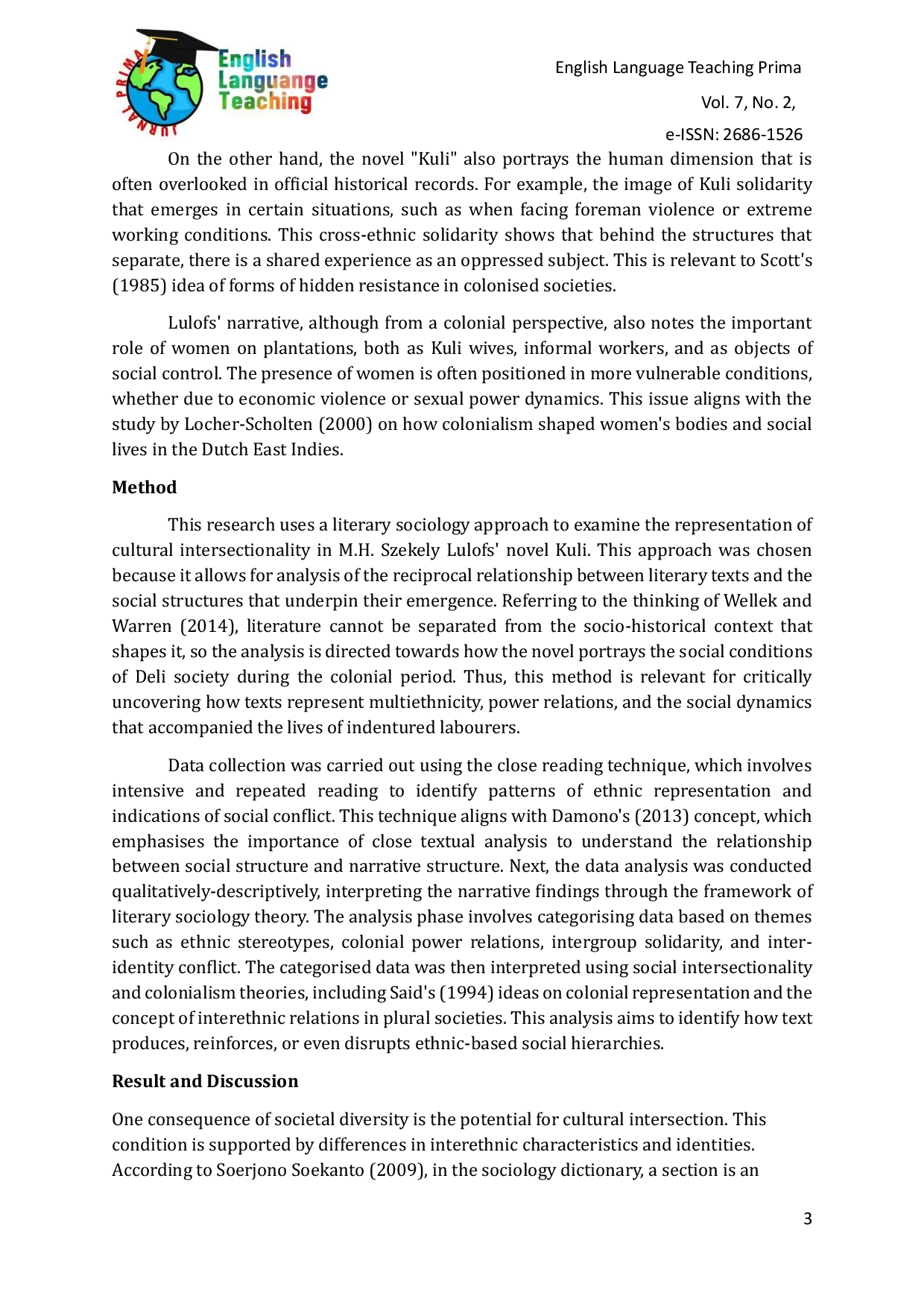 JURIS Cultural Intersection in the Novel Kuli by M H Szekely Luloofs