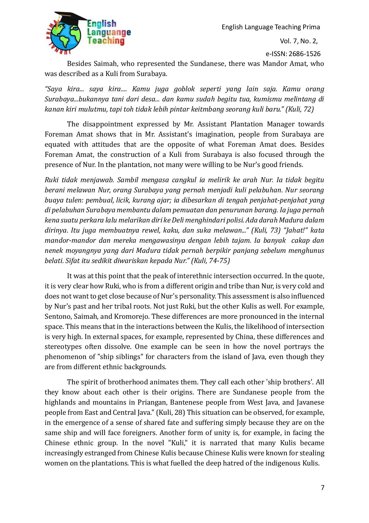 JURIS Cultural Intersection in the Novel Kuli by M H Szekely Luloofs
