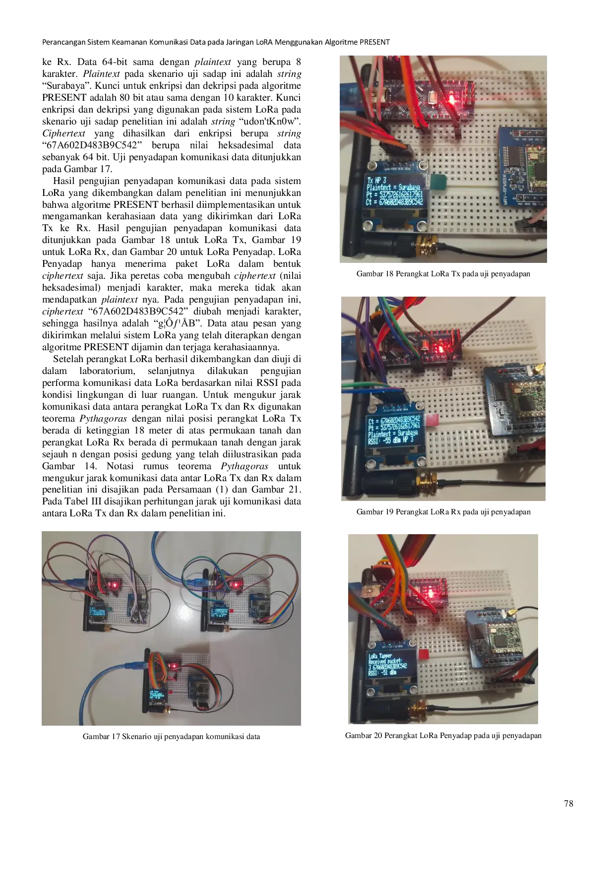 JURIS Designing Data Communication Security System on LoRA Network Using PRESENT Algorithm