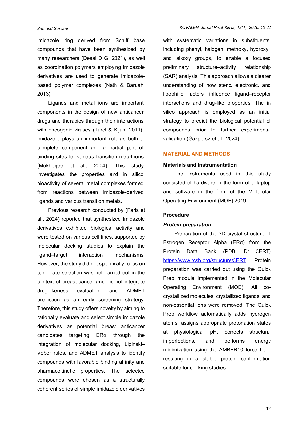 JURIS In Silico Analysis of Imidazole Derivatives Targeting Estrogen Receptor Alpha as Anti Breast Cancer Candidates