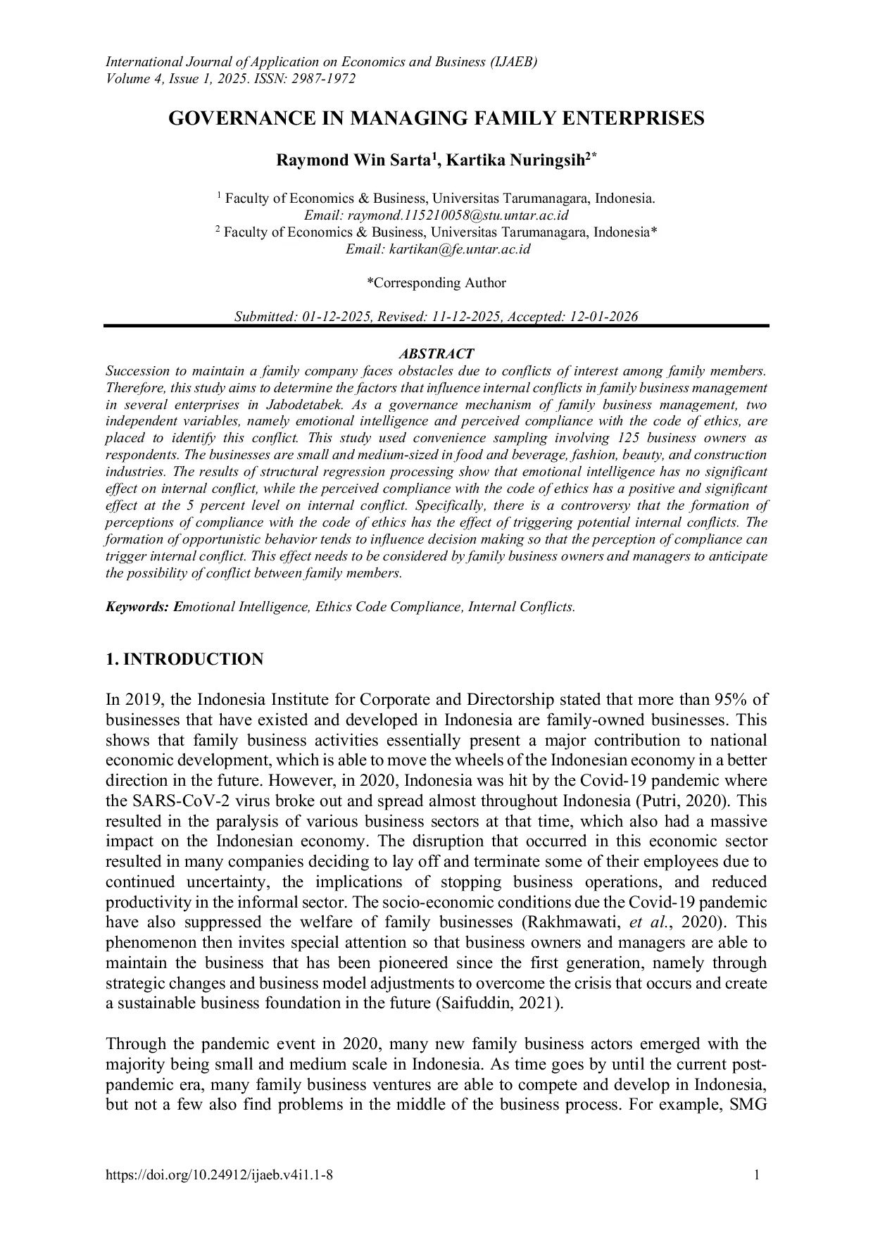 JURIS Governance In Managing Family Enterprises