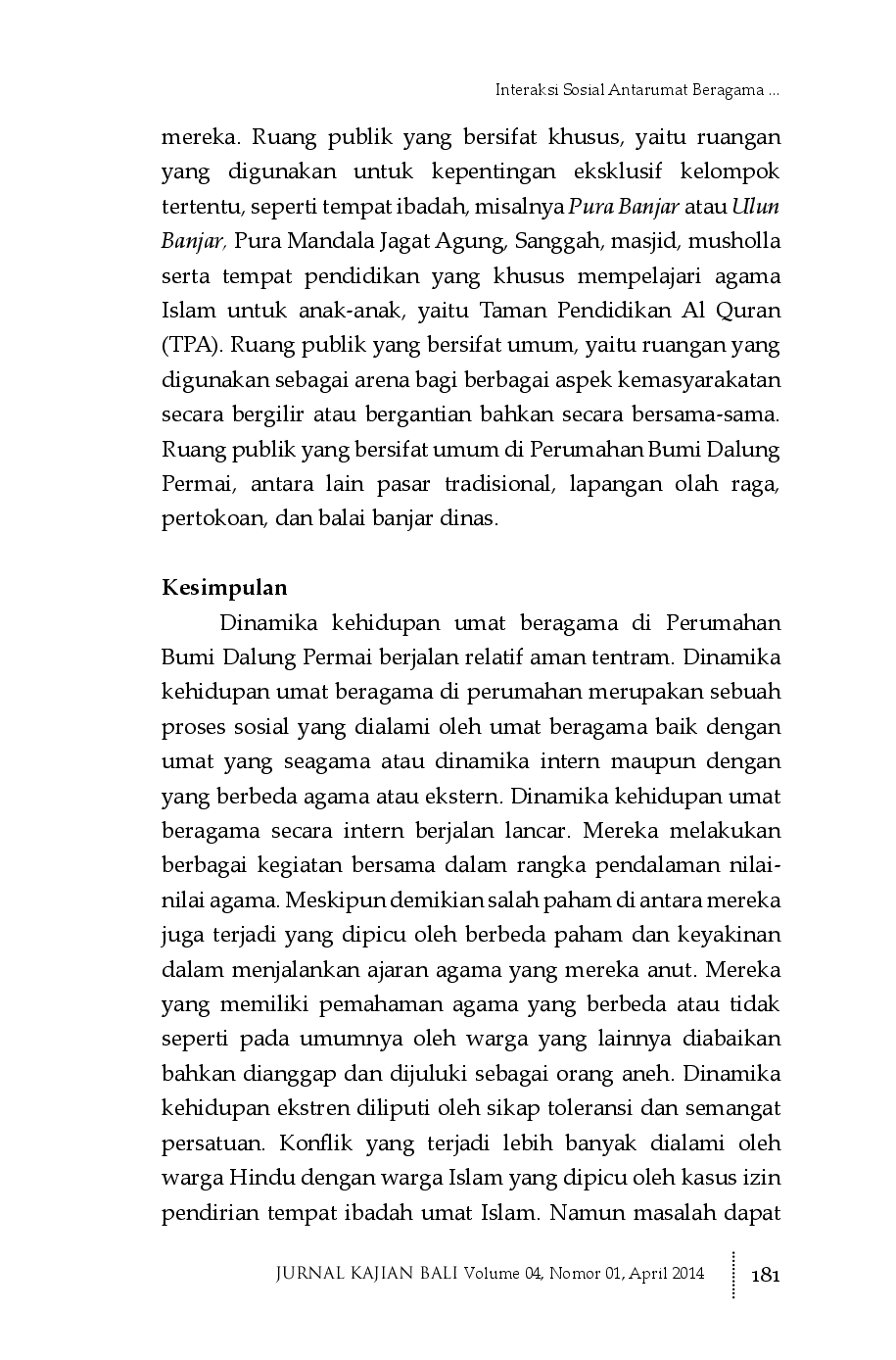 juris Interaksi Sosial Antarumat Beragama di Perumahan Bumi Dalung Permai Desa Dalung Kuta Utara Badung