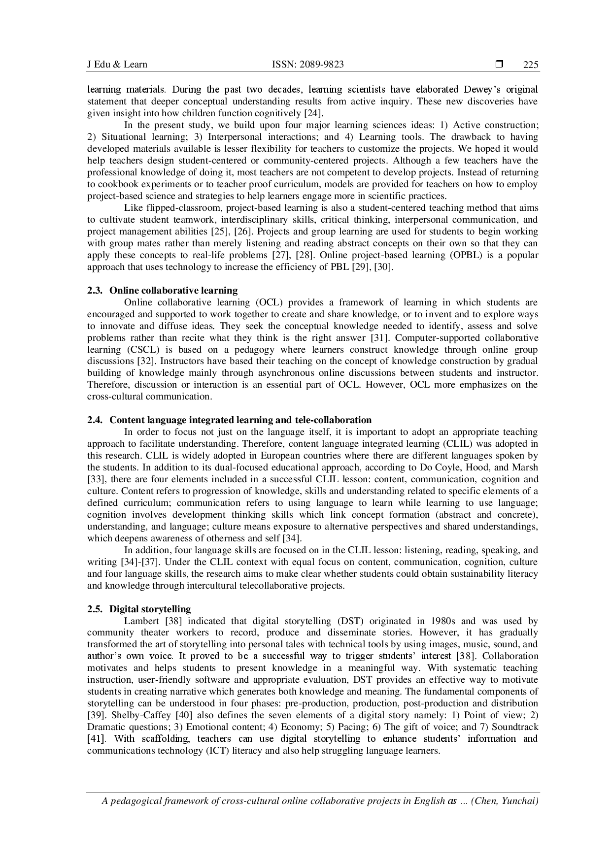 juris A pedagogical framework of cross cultural online collaborative projects in English as Foreign Language EFL classrooms