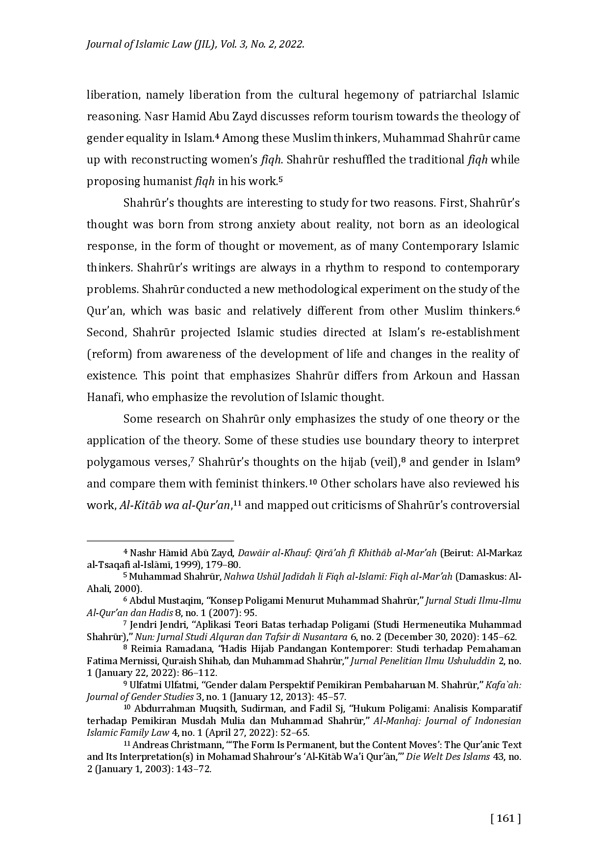 juris Reconstruction of Women s Fiqh An Analysis of Muhammad Shahrr s Contemporary Reading in a Hermeneutic Perspective
