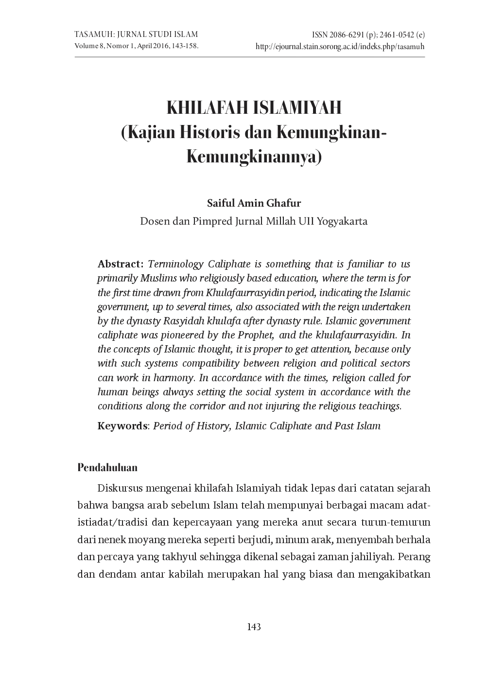 juris Khilafah Islamiyah Kajian Historis dan KemungkinanKemungkinannya