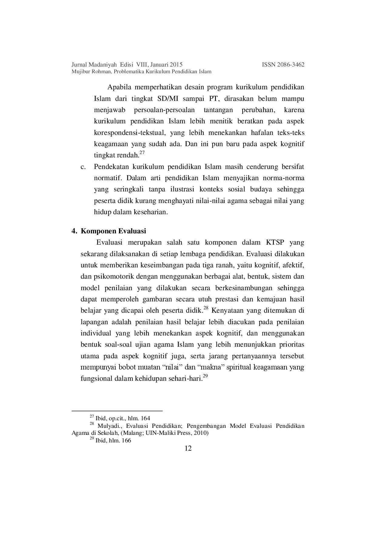 juris Problematika Kurikulum Pendidikan Islam