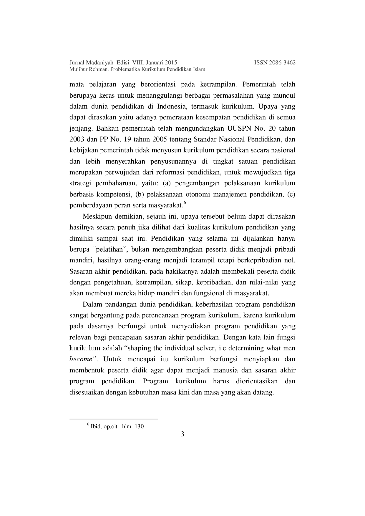 juris Problematika Kurikulum Pendidikan Islam