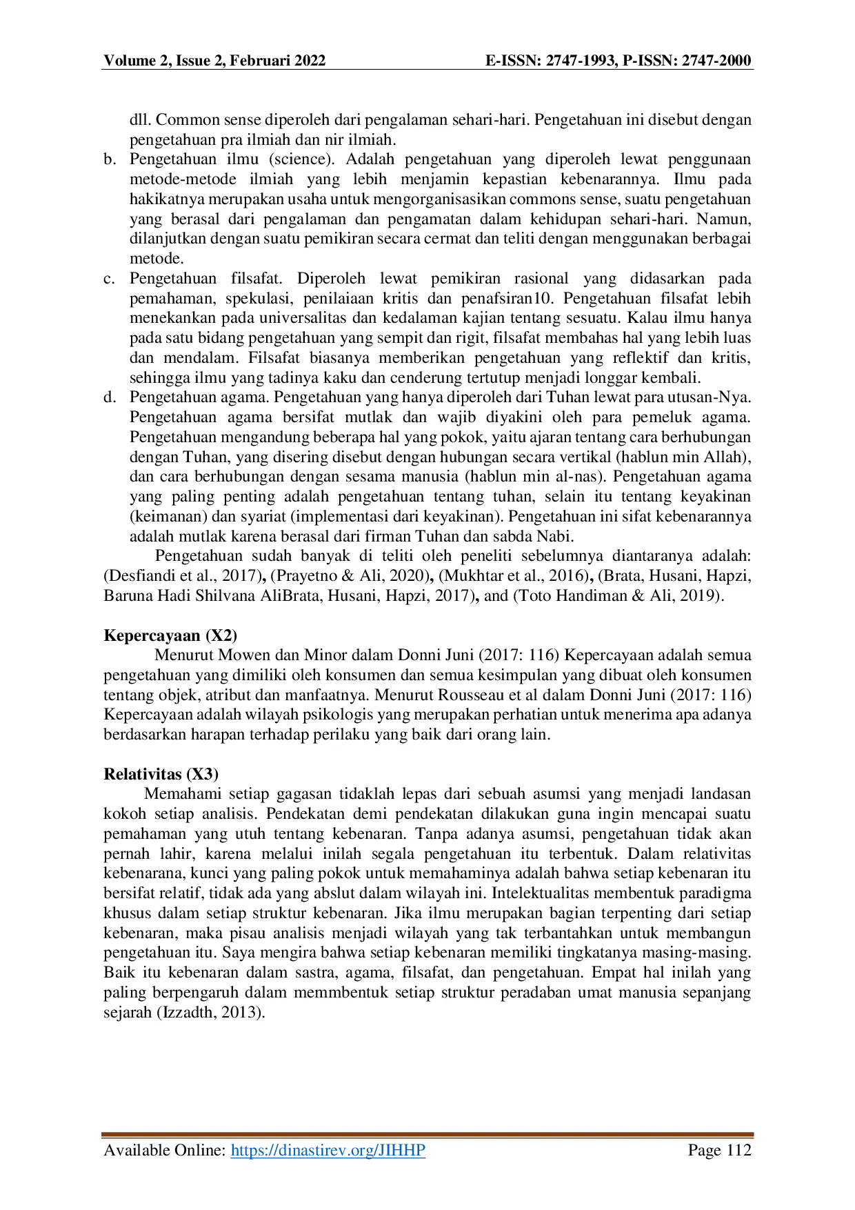 juris Literature Review Sistem Berfikir Kebenaran Pendidikan Islam Pengetahuan Kepercayaan Relativitas Nilai Dan Moralitas