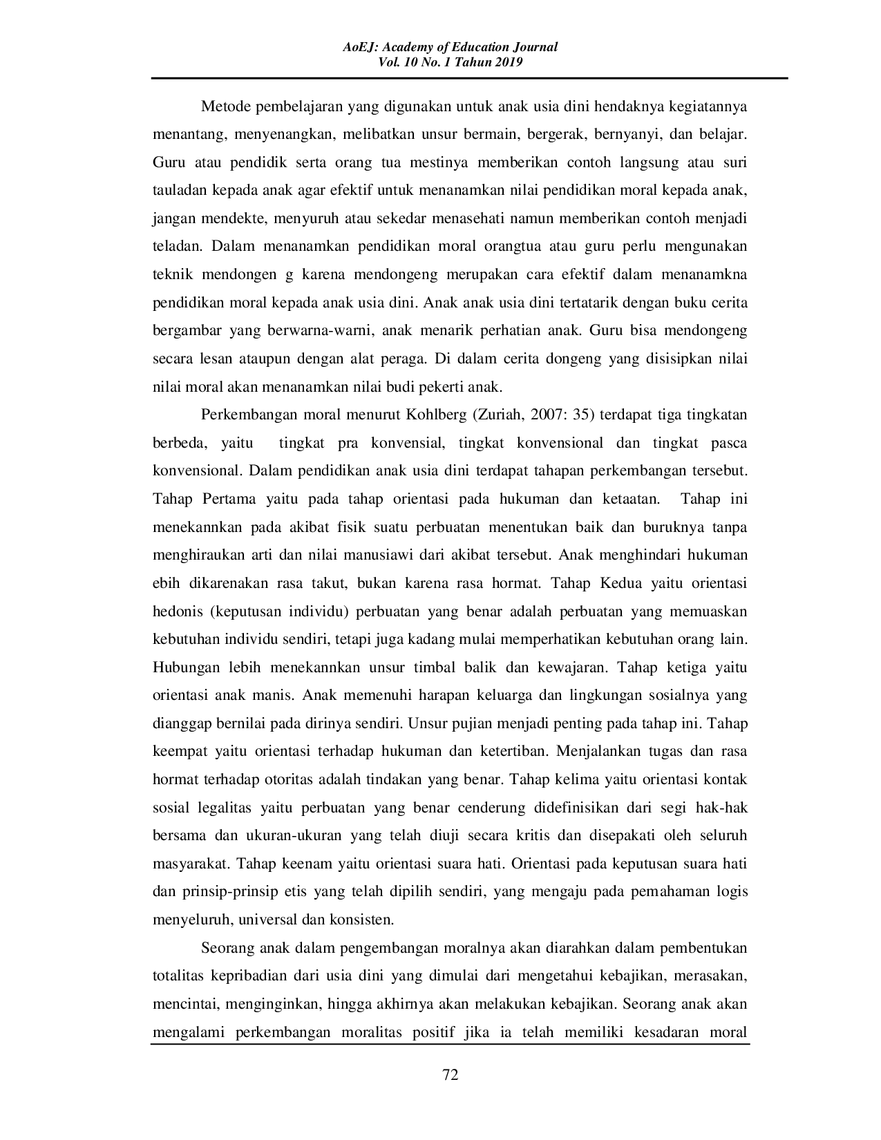 JURIS Pendidikan Moral Anak Usia Dini Melalui Pendekatan Konstruktivis