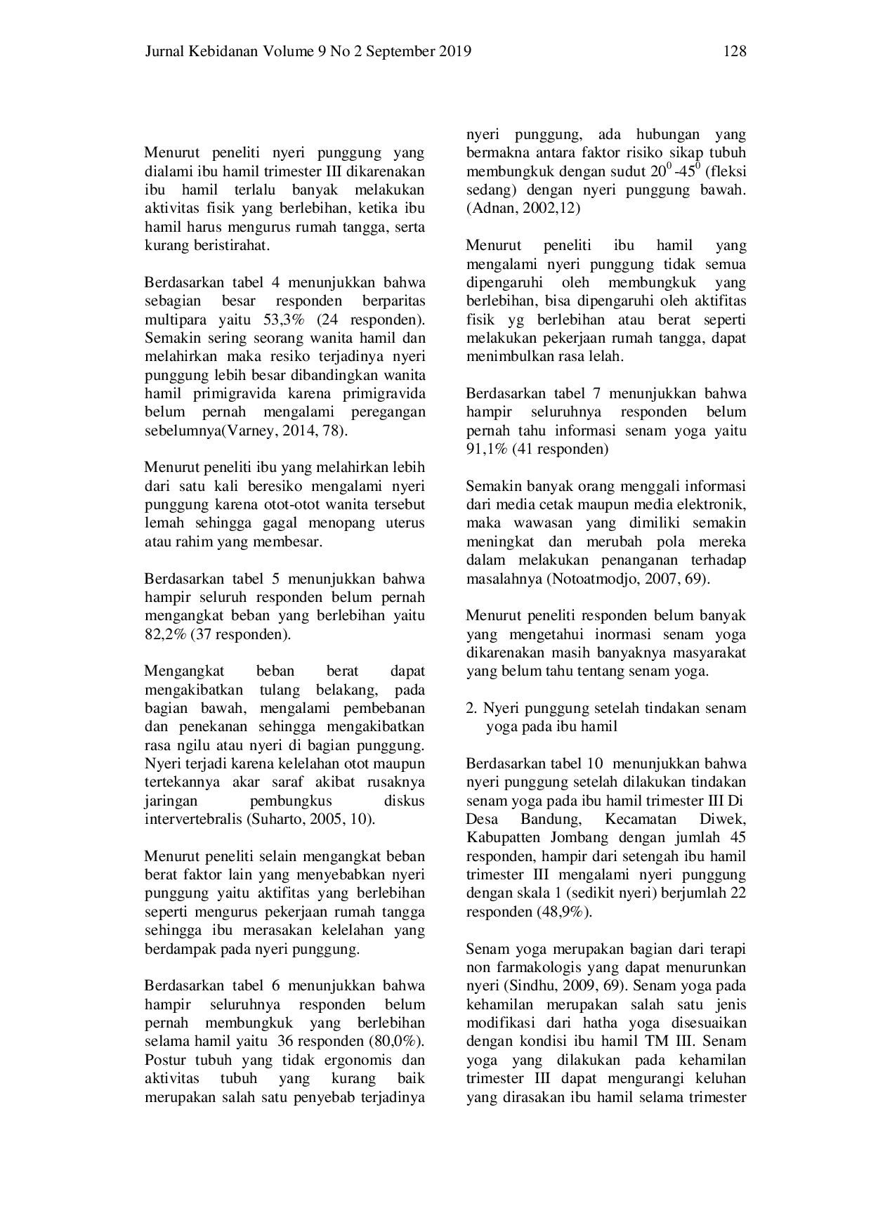 juris Pengaruh Senam Yoga Terhadap Nyeri Punggung Ibu Hamil Trimester III