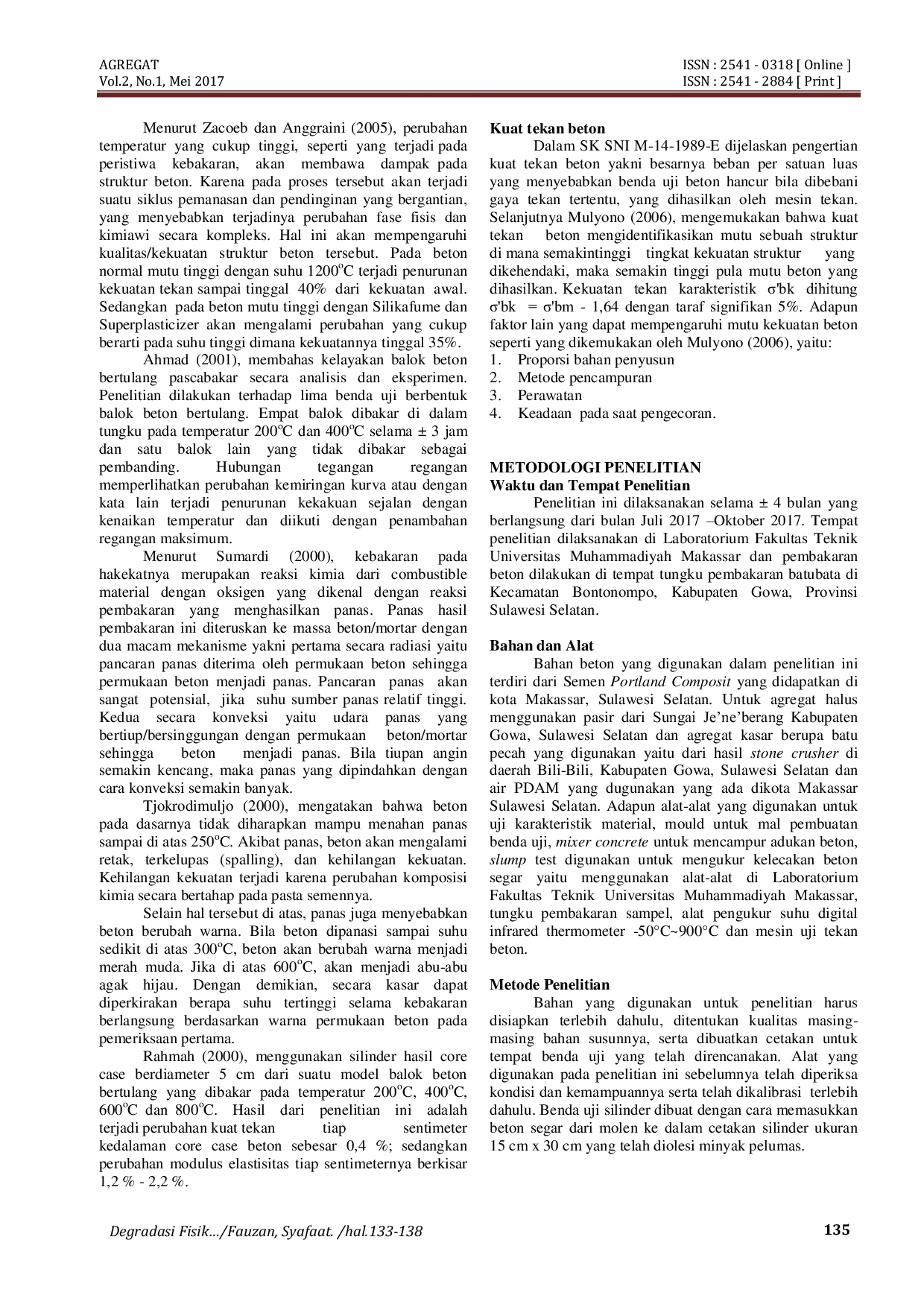 JURIS Degradasi Fisik Beton Normal Pasca Bakar