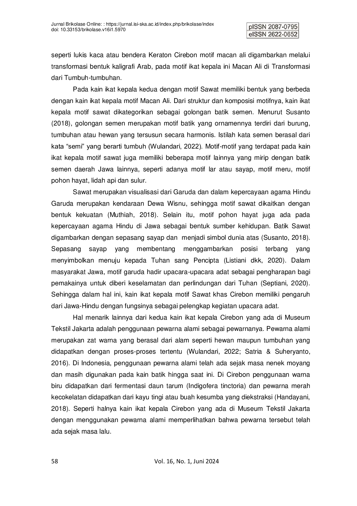 JURIS Kajian Visual Motif Pada Kain Ikat Kepala Khas Cirebon