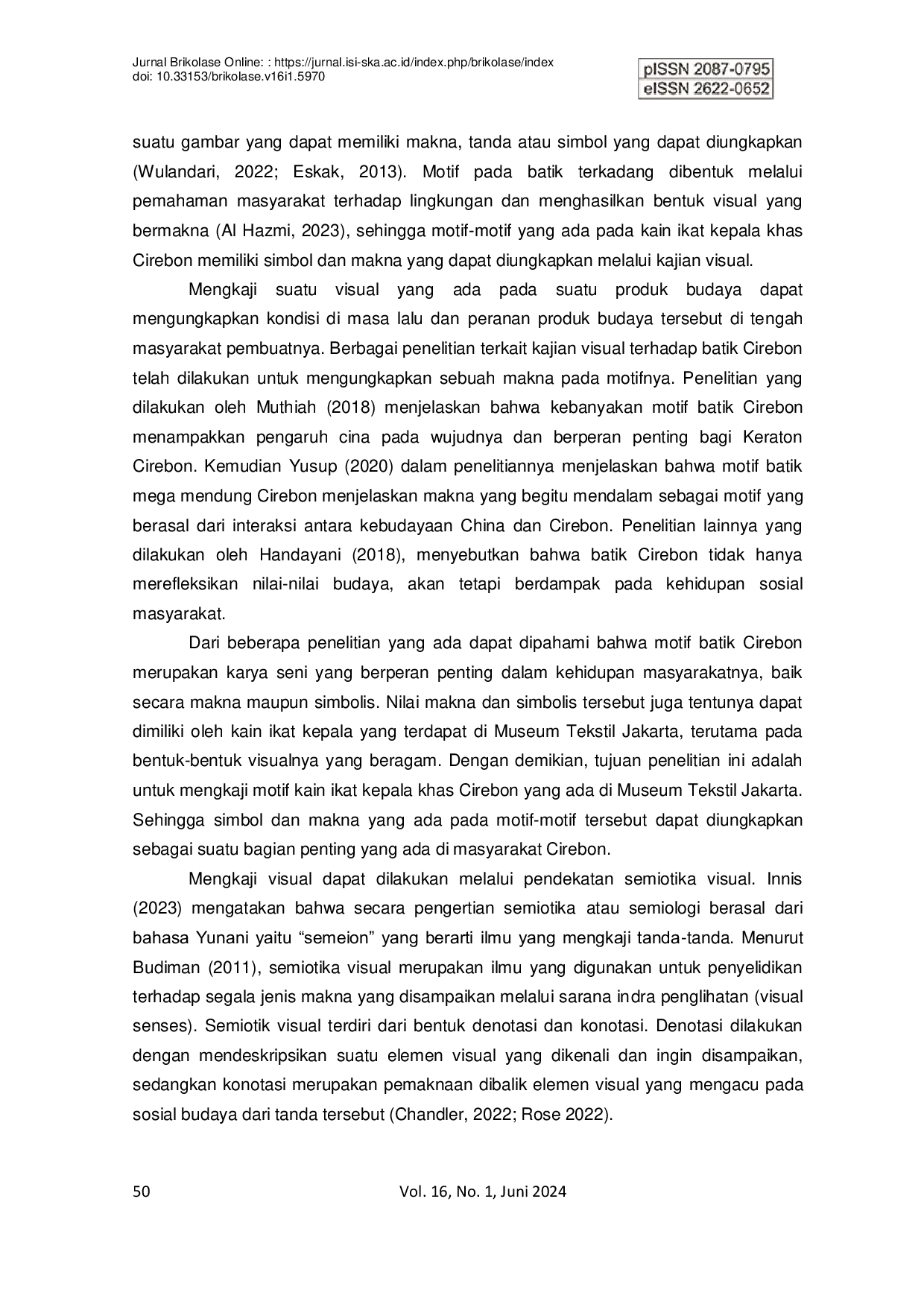 JURIS Kajian Visual Motif Pada Kain Ikat Kepala Khas Cirebon