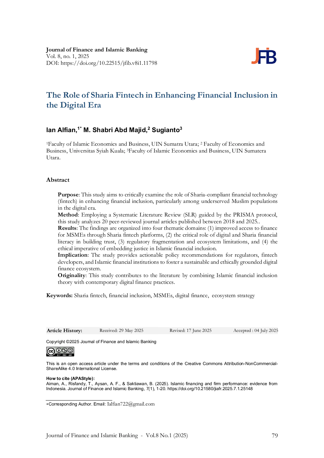 JURIS The Role of Sharia Fintech in Enhancing Financial Inclusion in the Digital Era