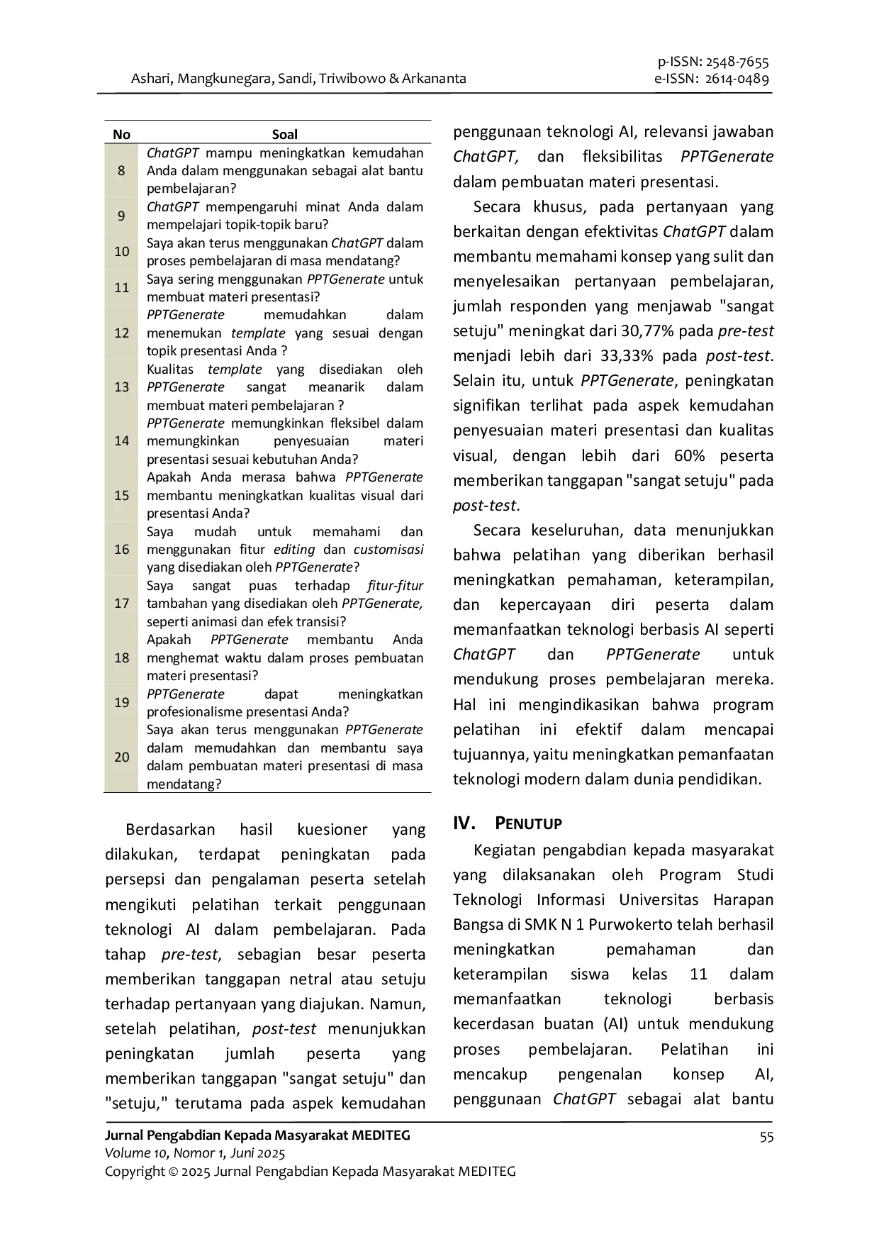 JURIS Optimalisasi Pembelajaran Siswa dengan Pemanfaatan Teknologi AI Solusi Inovatif Pendidikan Modern